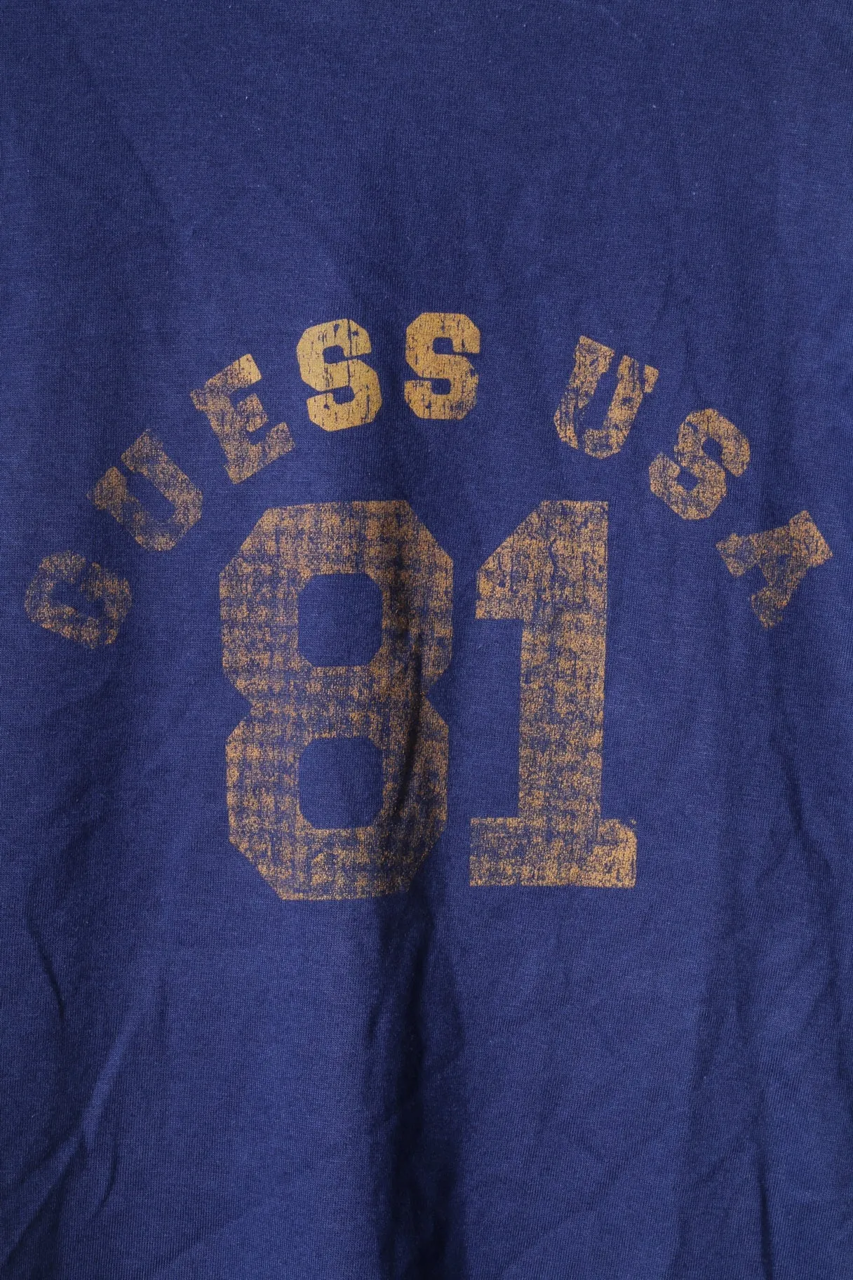 Guess Jeans Mens XL T- Shirt Graphic Navy Cotton #81 Retro Top