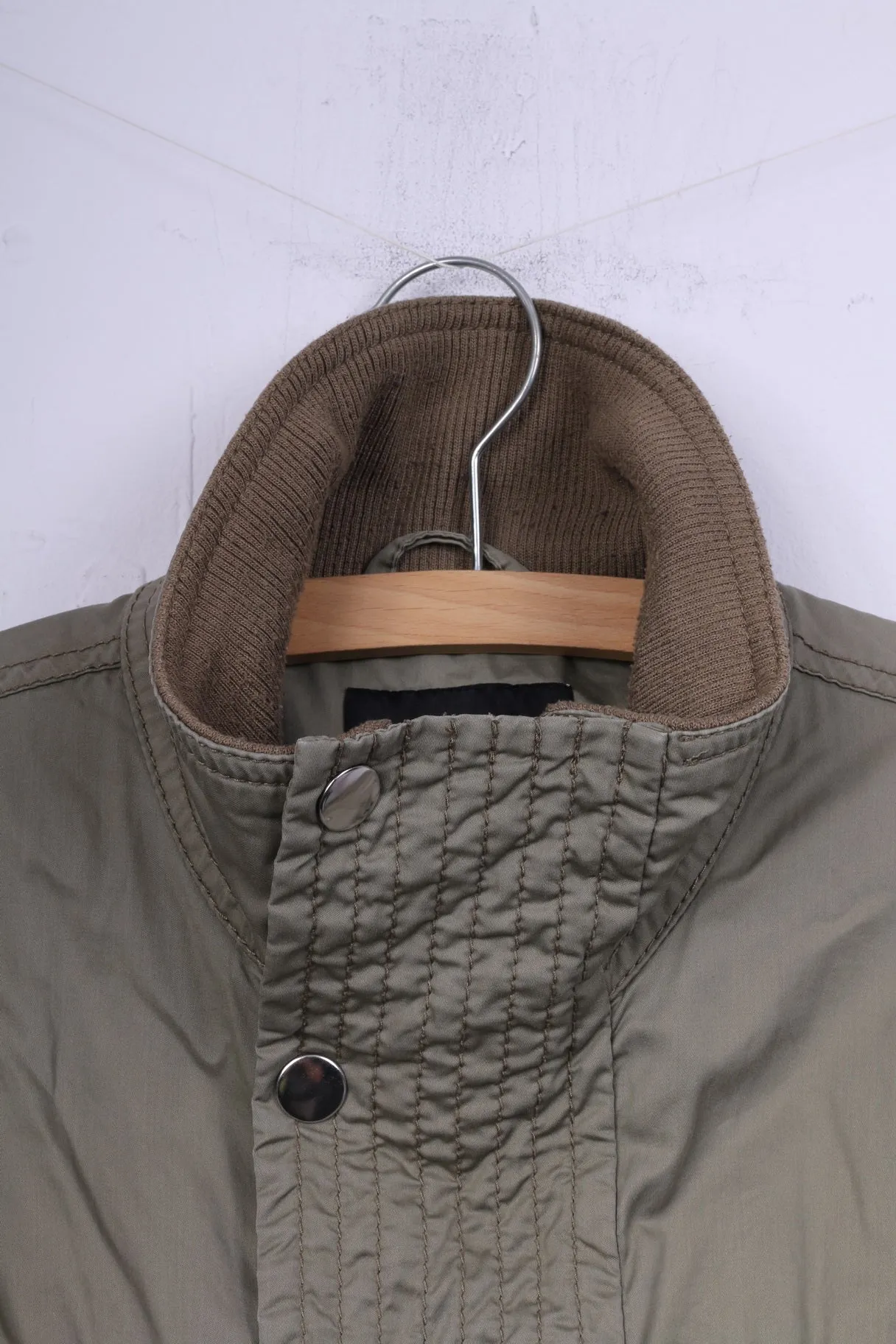 H&M Mens 52 M Jacket Greeen Lightweight Full Zipper Pockets Cotton Top