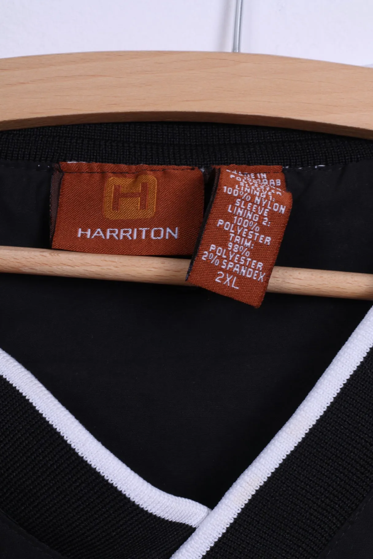Harriton Mens XXL Pullover Jacket Black V Neck STH Lightweight Top