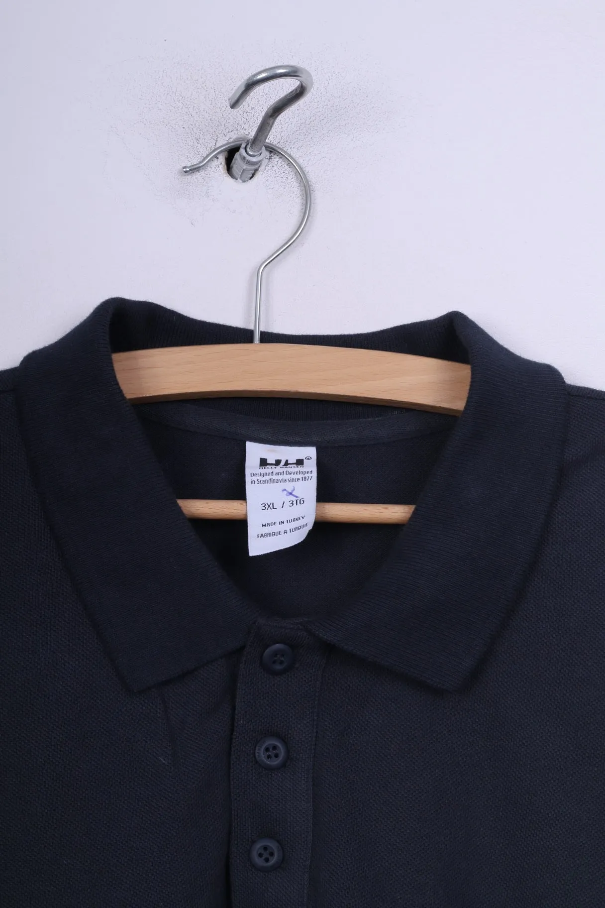 Helly Hansen Mens 3XL Polo Shirt M/S Solea Hvide Sande Summer Top Navy Cotton