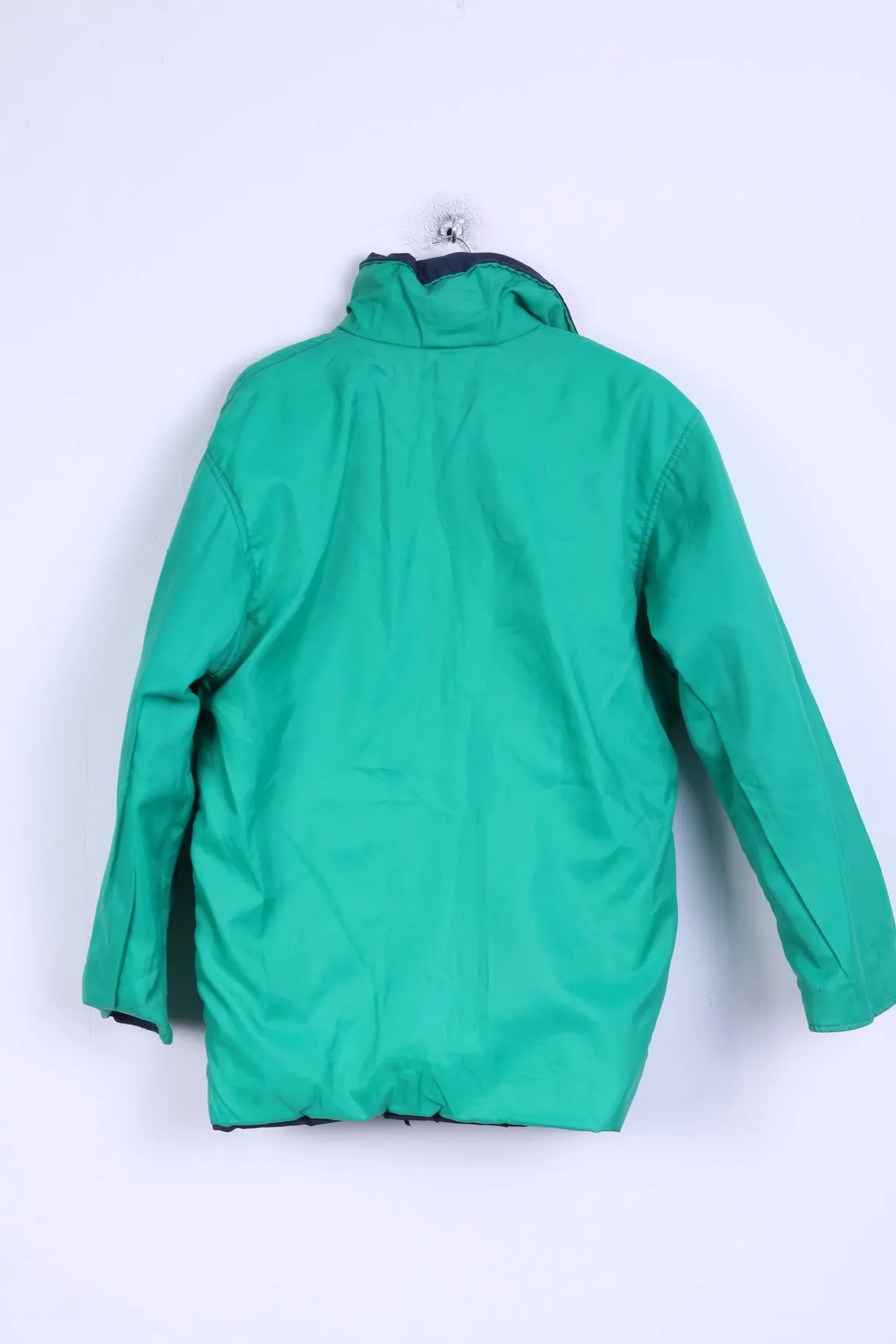 Helly Hansen Mens M Jacket Navy Green Sailing Hidden Hood Double Side