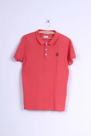 Henri Lloyd Jeans Mens L (M) Polo Shirt peach Cotton Slim Fit