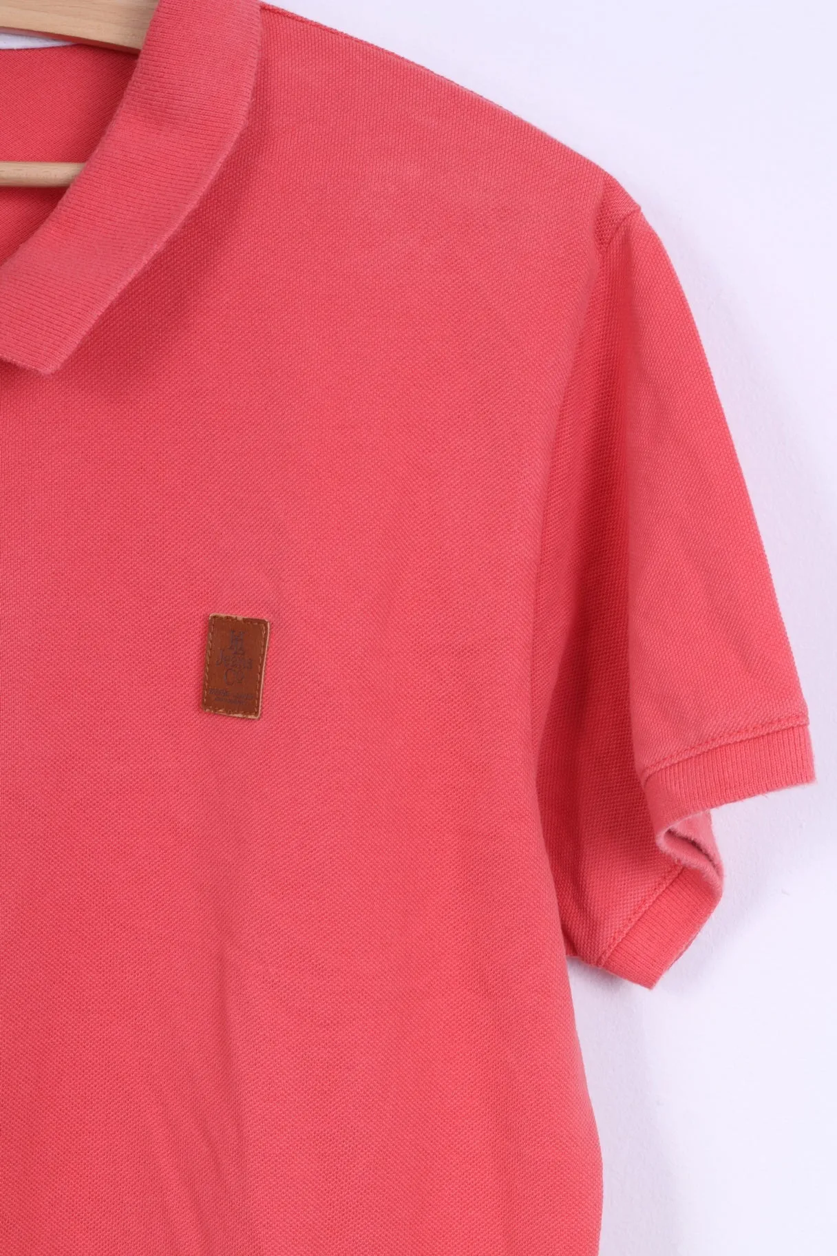 Henri Lloyd Jeans Mens L (M) Polo Shirt peach Cotton Slim Fit