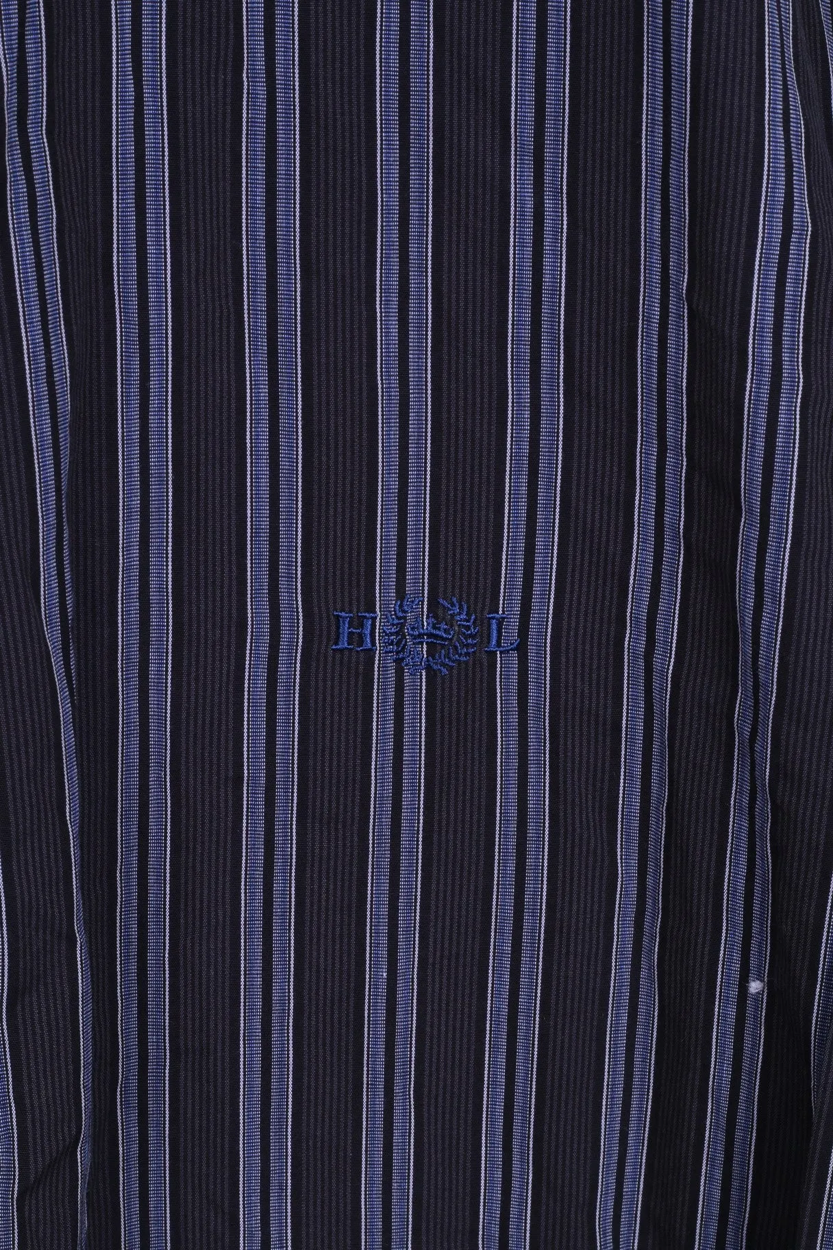 HENRI LLOYD Mens XL Casual Shirt Stripes Navy Blue Cotton Detailed Buttons