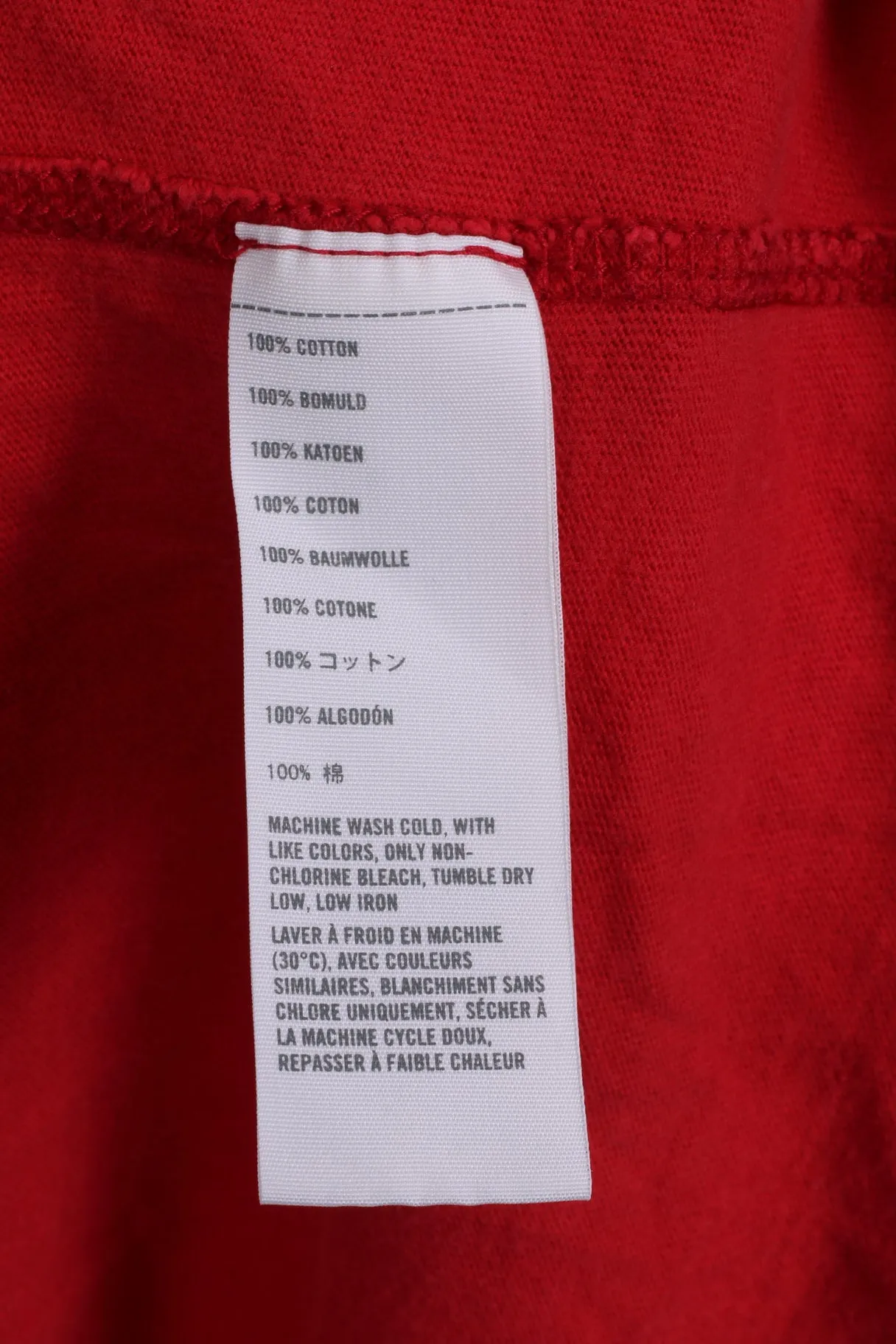 Hollister Mens S Long Sleeved Shirt Red Cotton Crew Neck Embroidered HCO