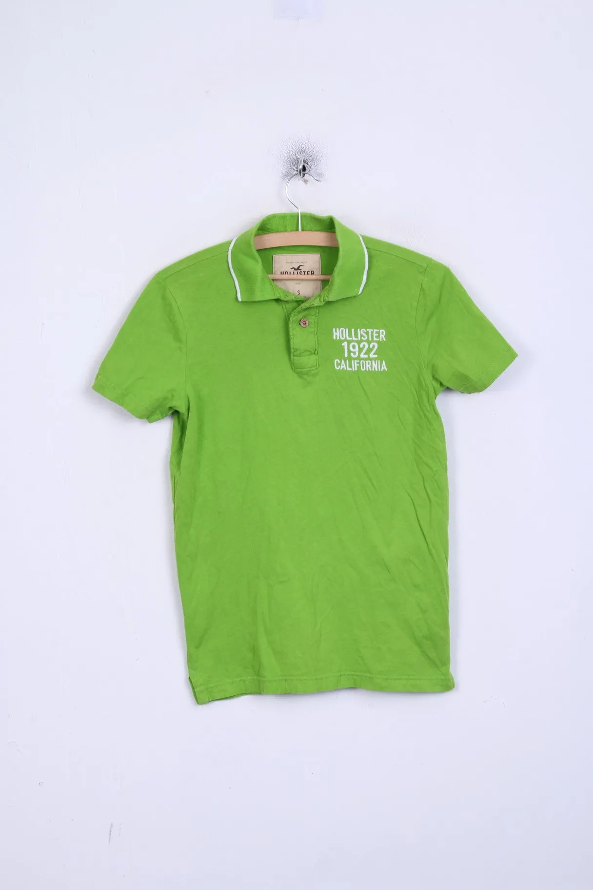 HOLLISTER Mens S Polo Shirt California Cotton Green Short Sleeve