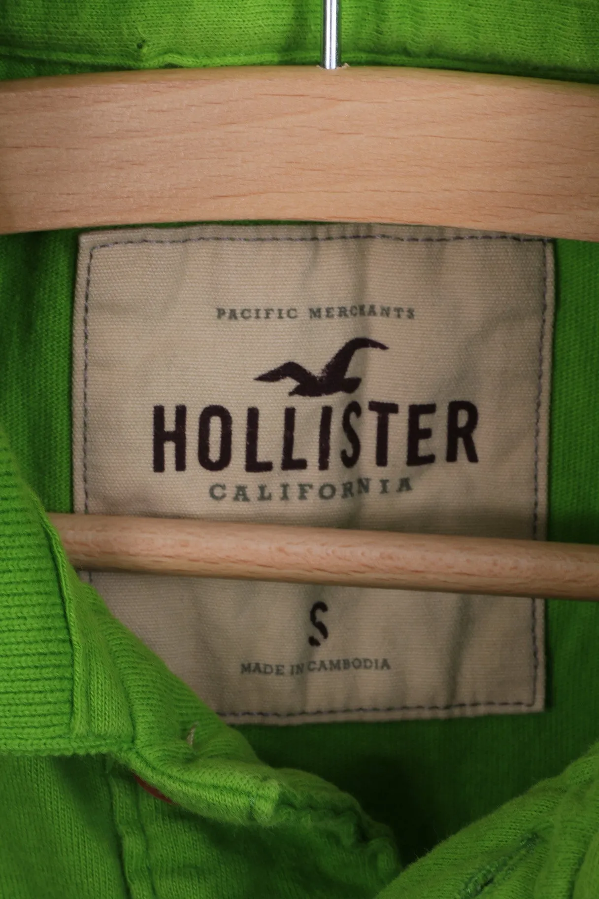 HOLLISTER Mens S Polo Shirt California Cotton Green Short Sleeve