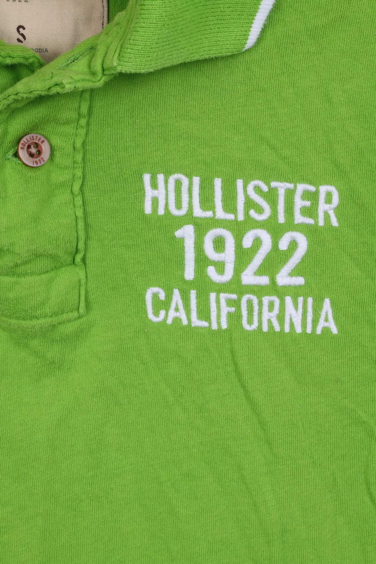 HOLLISTER Mens S Polo Shirt California Cotton Green Short Sleeve