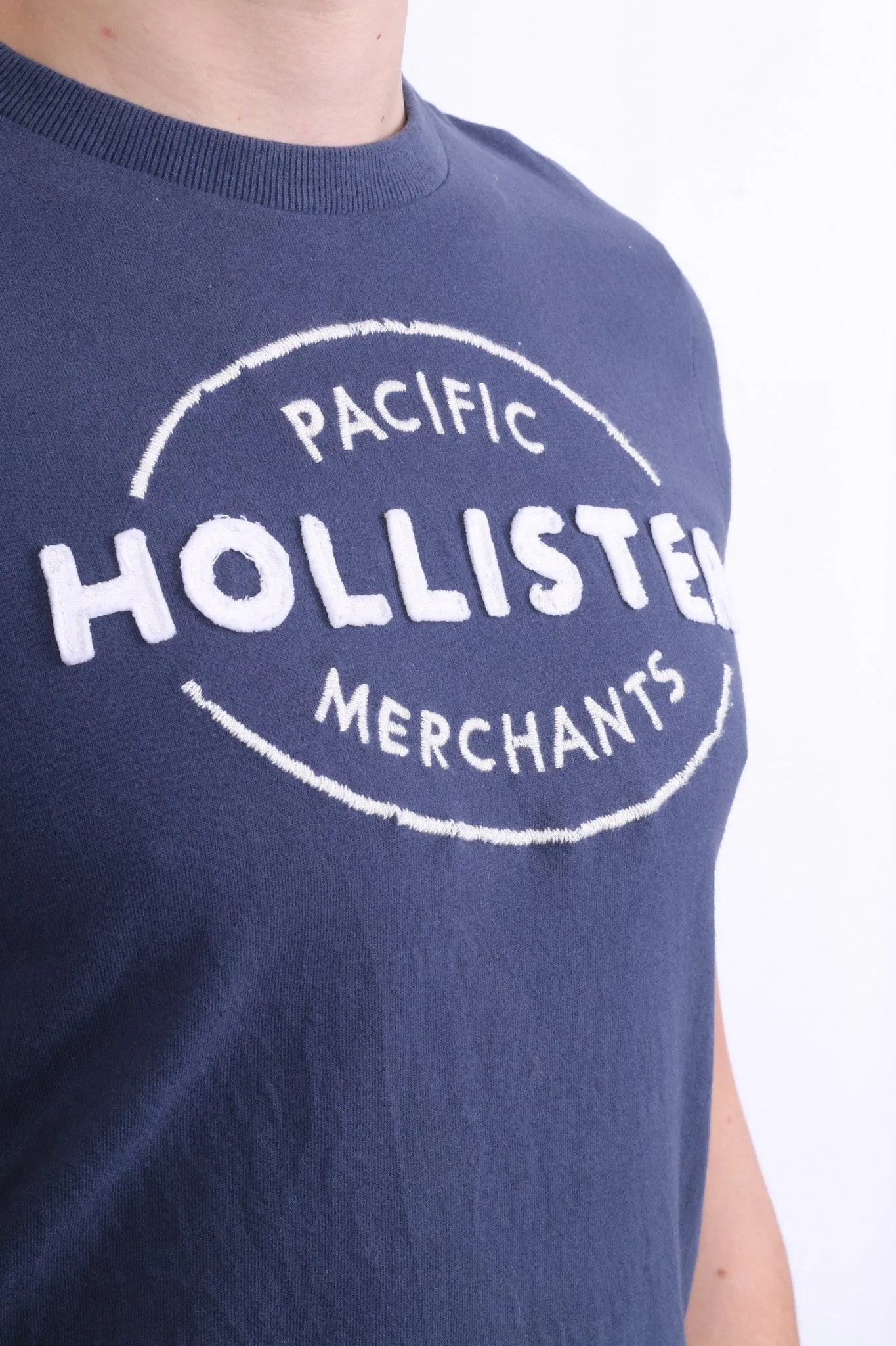 Hollister Pacific Mens M Shirt Navy Blue Short Sleeve Summer Cotton
