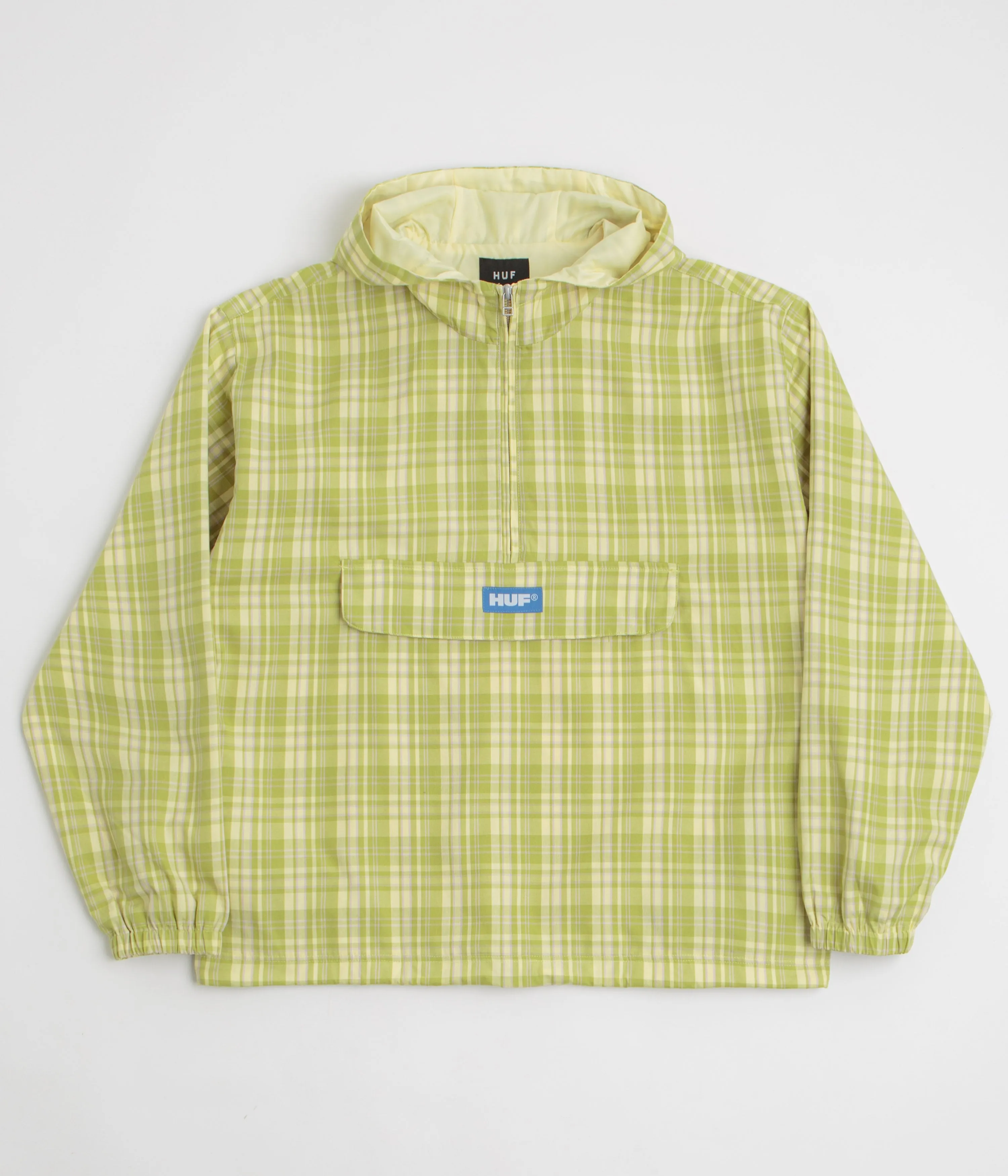 HUF Rivington Plaid Anorak 1/4 Zip Anorak - Tarragon