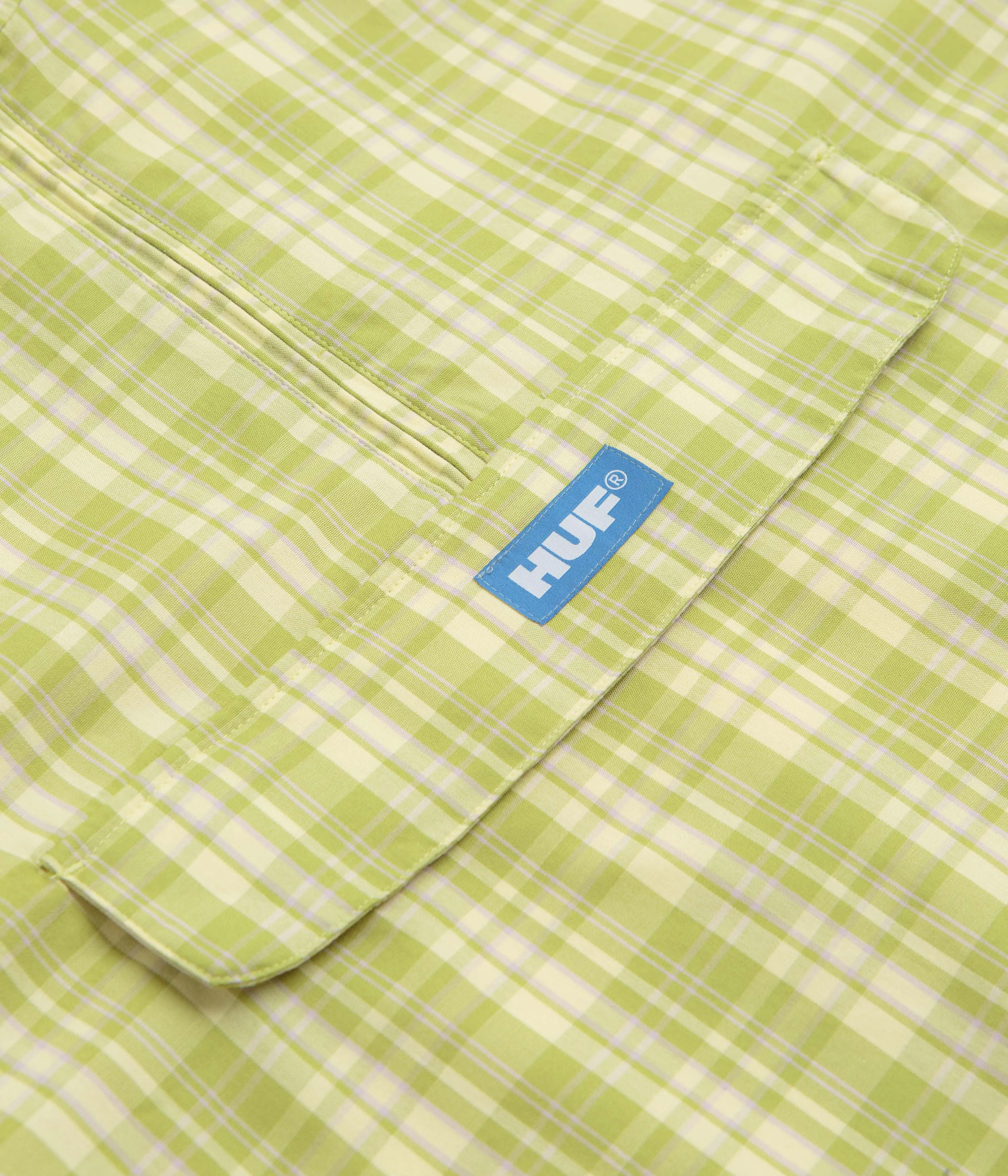 HUF Rivington Plaid Anorak 1/4 Zip Anorak - Tarragon