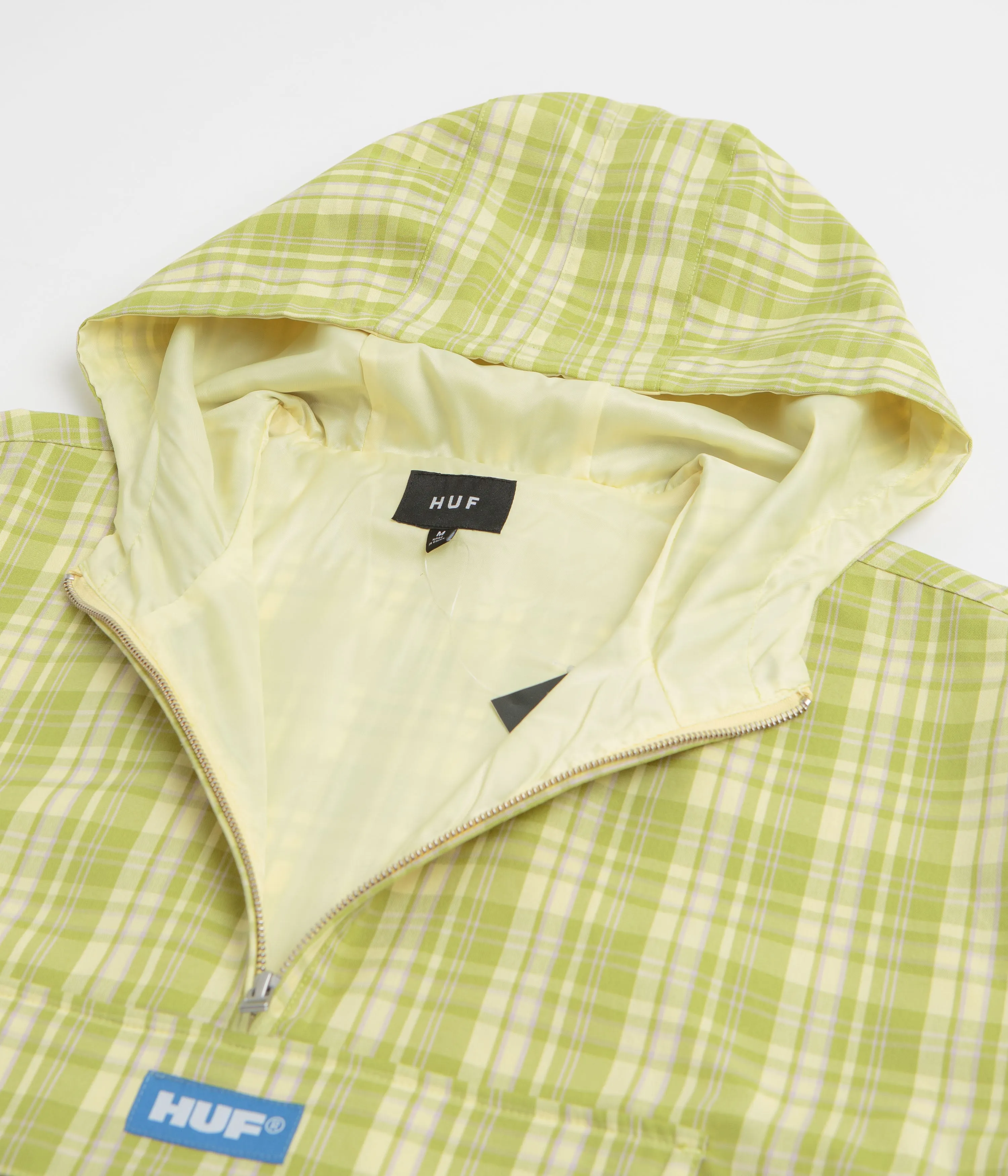 HUF Rivington Plaid Anorak 1/4 Zip Anorak - Tarragon
