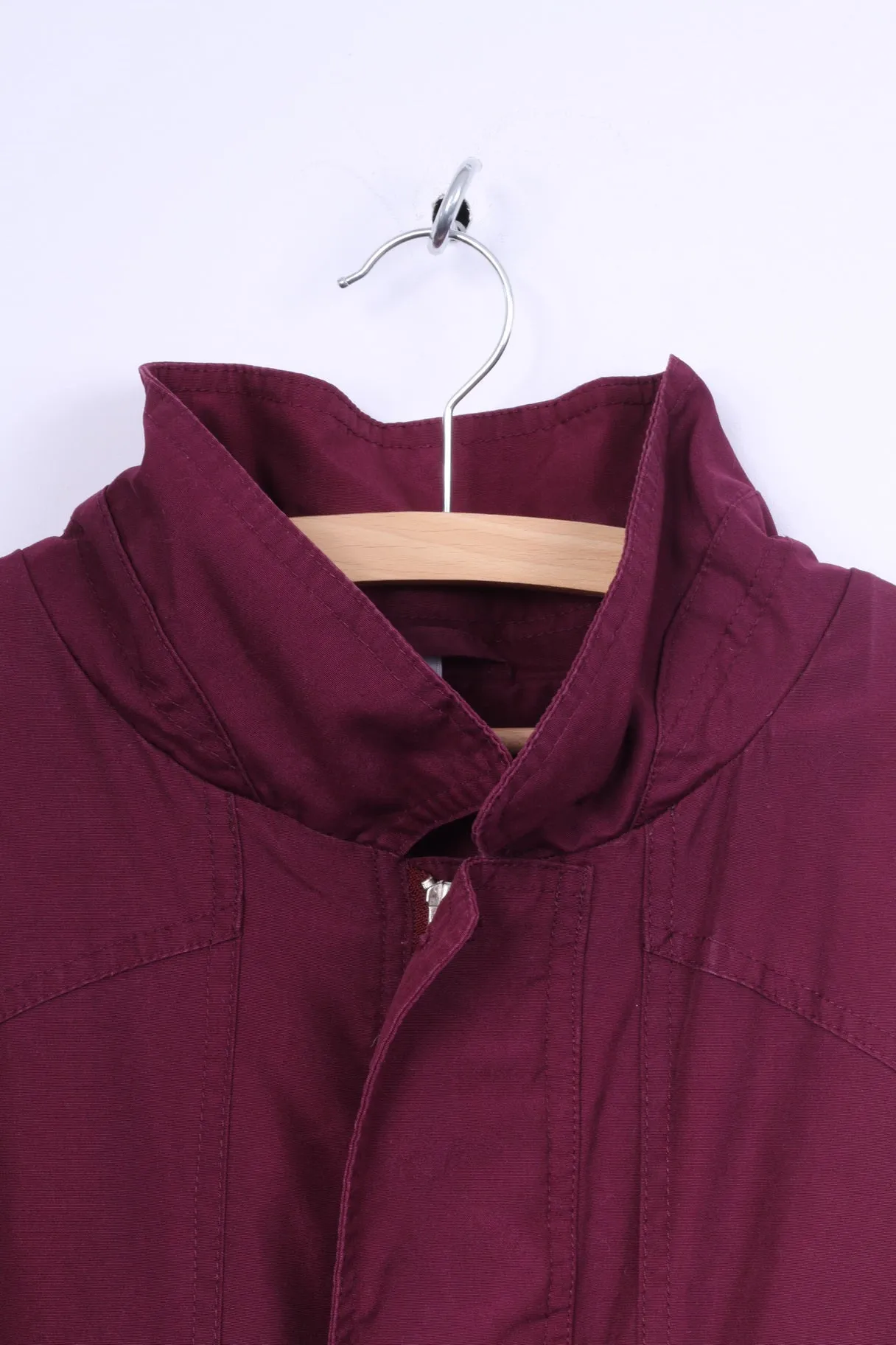 IPC Basic Line Mens 54 L Jacket Cotton Plum Zip Up Retro Horse Polo Bomber Top