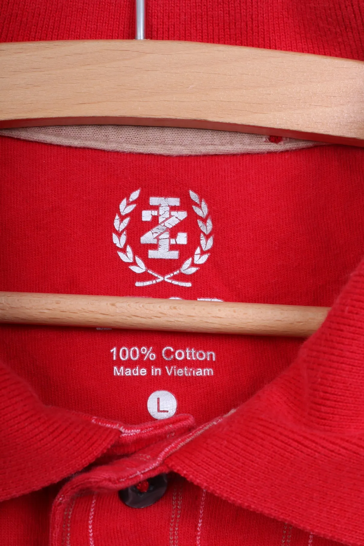Izod Mens L Polo Shirt Red Short Sleeve Cotton Check Top
