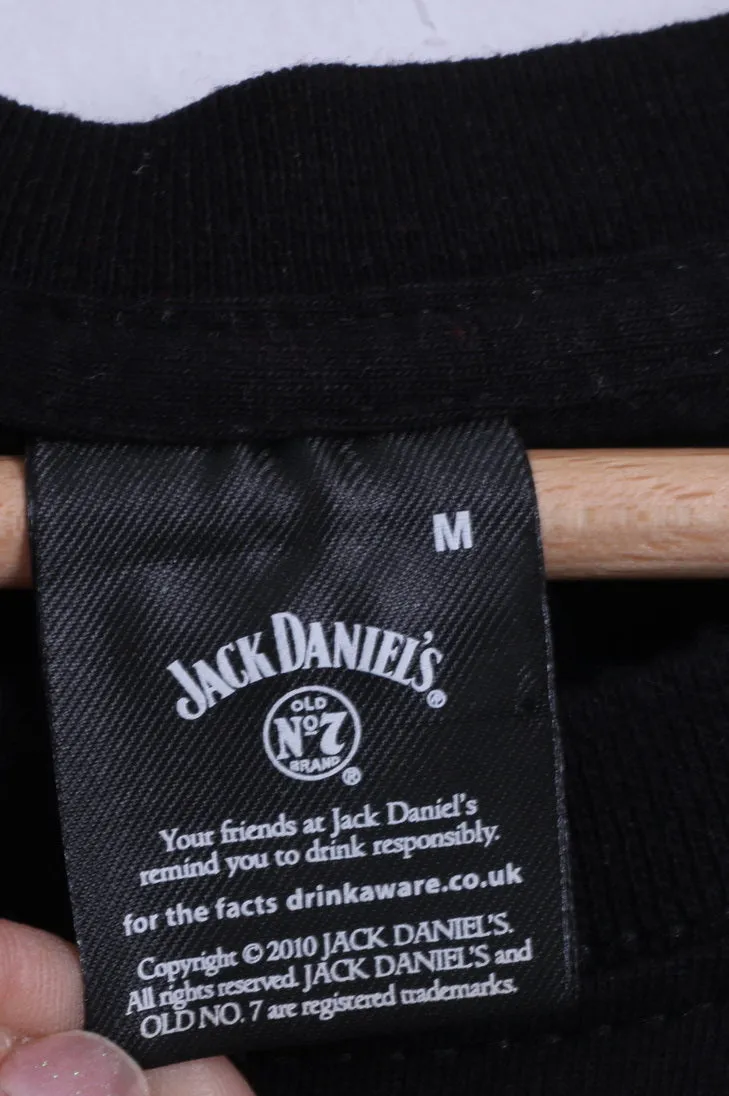 Jack Daniel's Mens M T- Shirt Black Cotton Crew Neck Graphic Whiskey