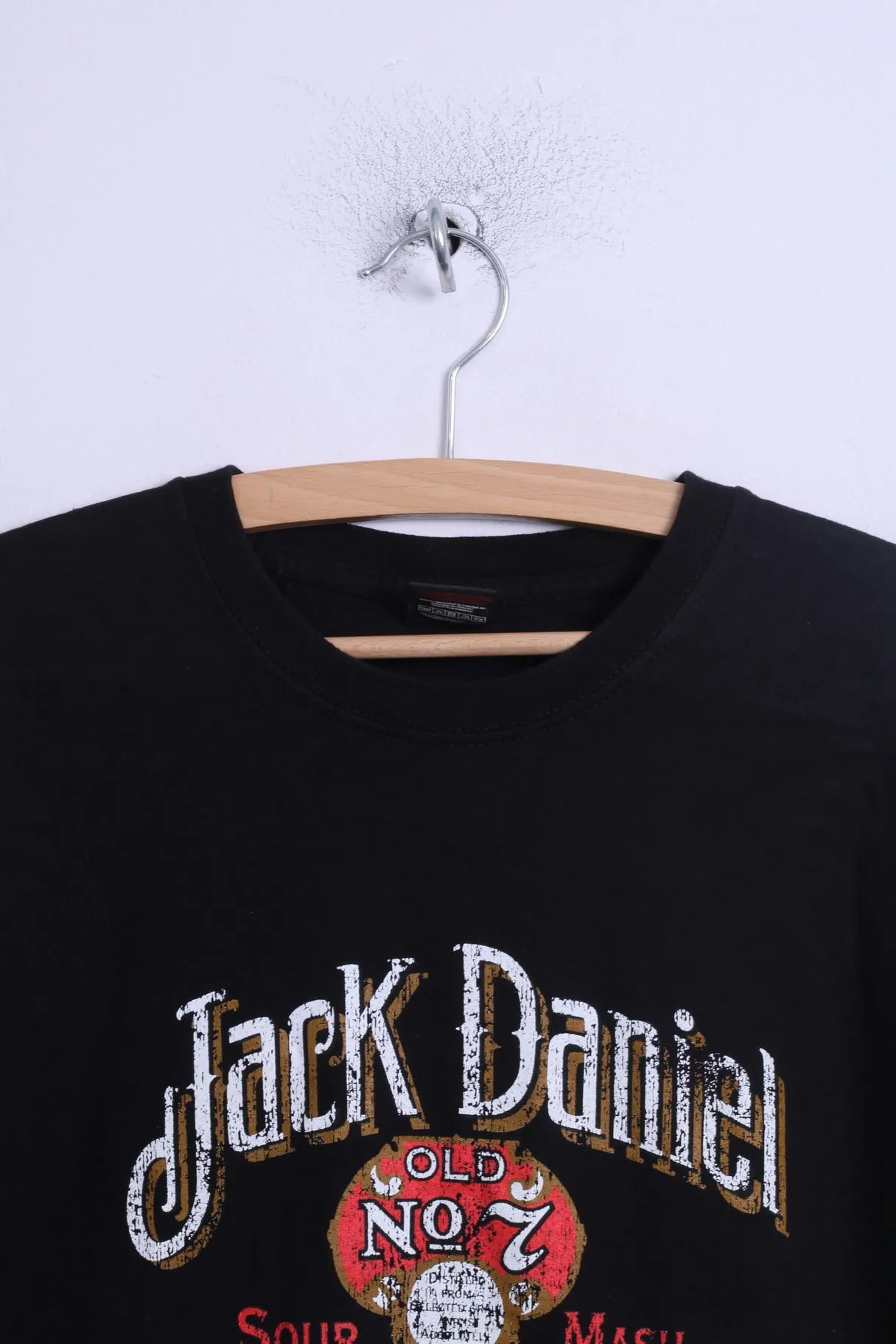Jack Daniel's Mens M T- Shirt Black Cotton Crew Neck Graphic Whiskey