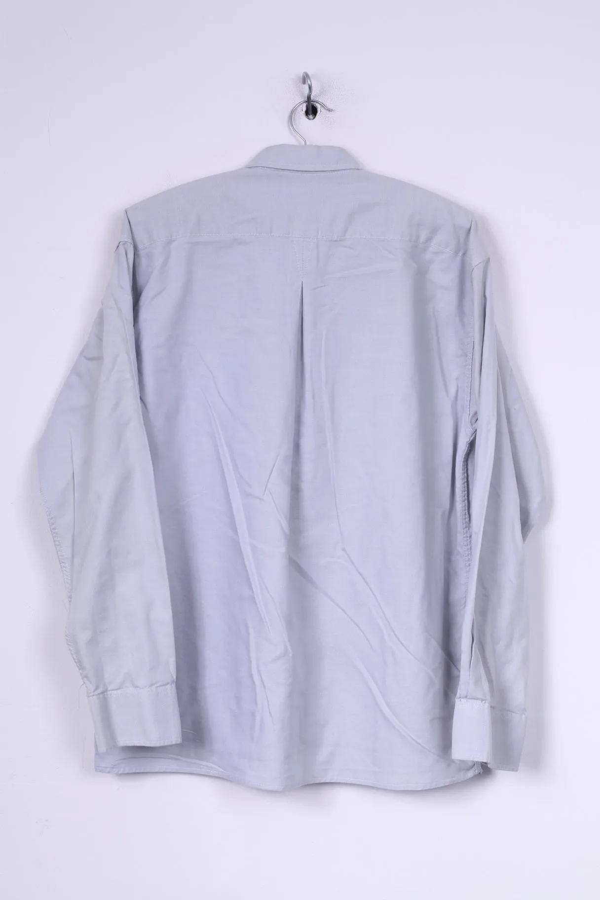 Jaeger Mens L Casual Shirt Blue Button Down Collar Long Sleeve