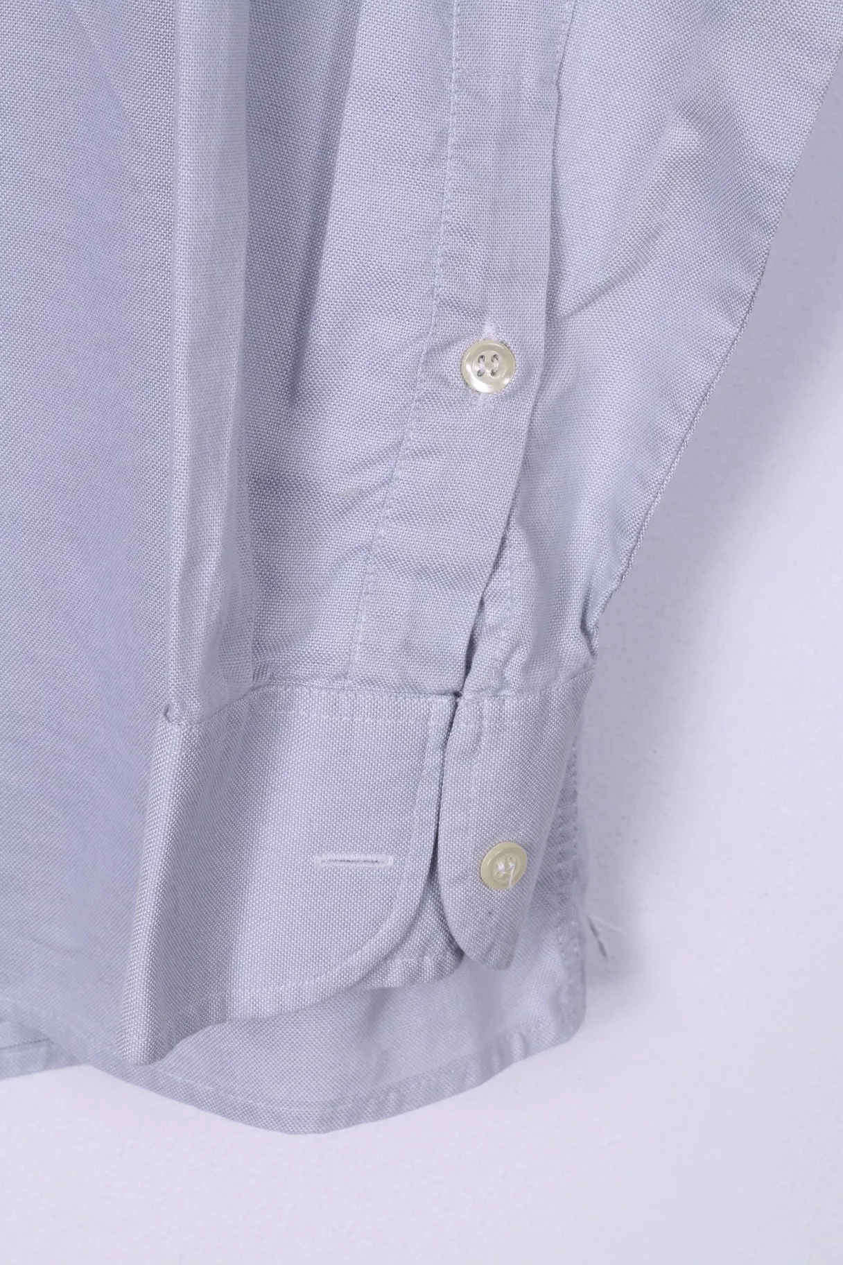 Jaeger Mens L Casual Shirt Blue Button Down Collar Long Sleeve