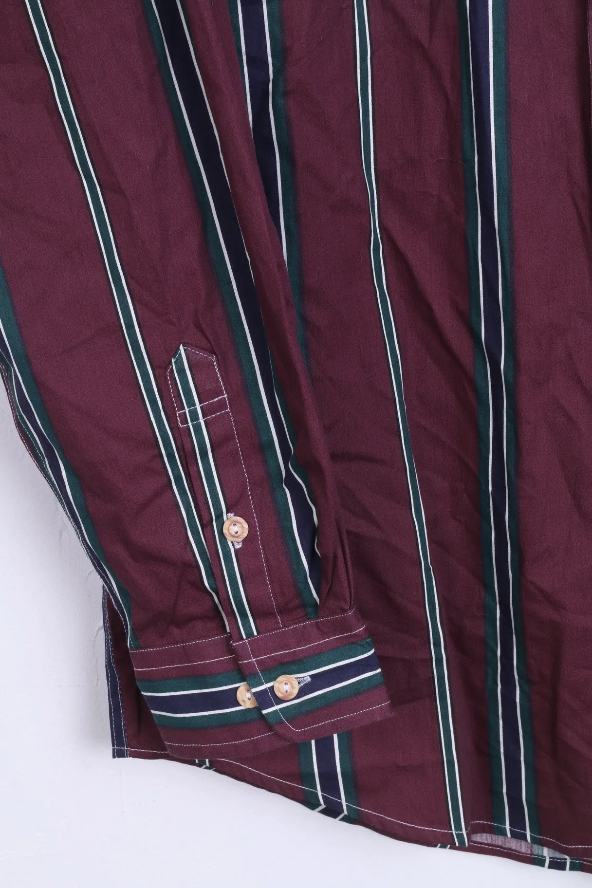 JEAN PHILLIPE Mens S Casual Shirt Purple Striped Cotton