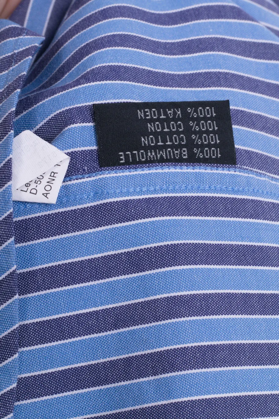Jeanagers Mens M 38/40 Casual Shirt Cotton Blue Classic Collar Striped Button Down Collar