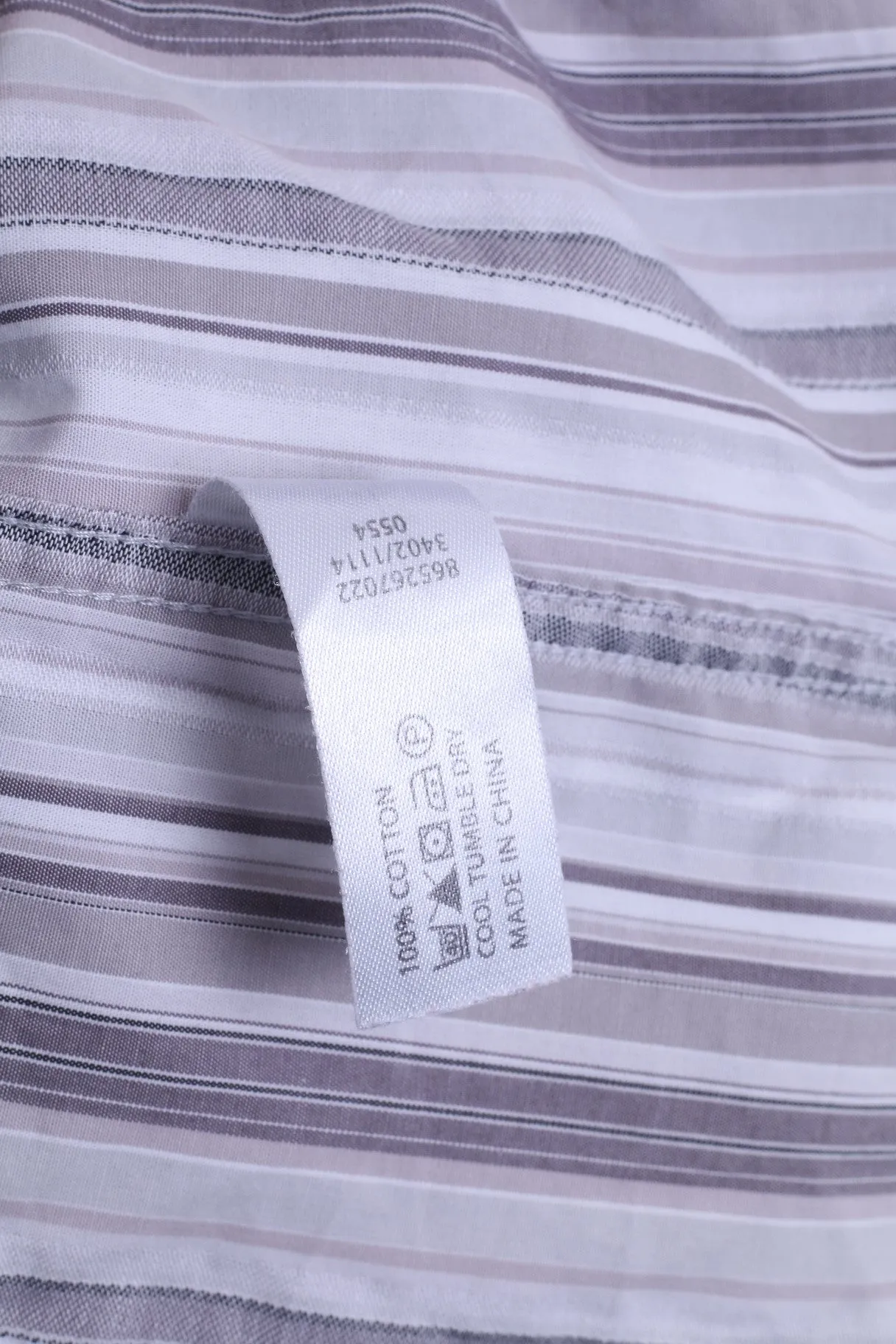 Jeff Banks London Mens L Casual Shirt Striped Cotton White