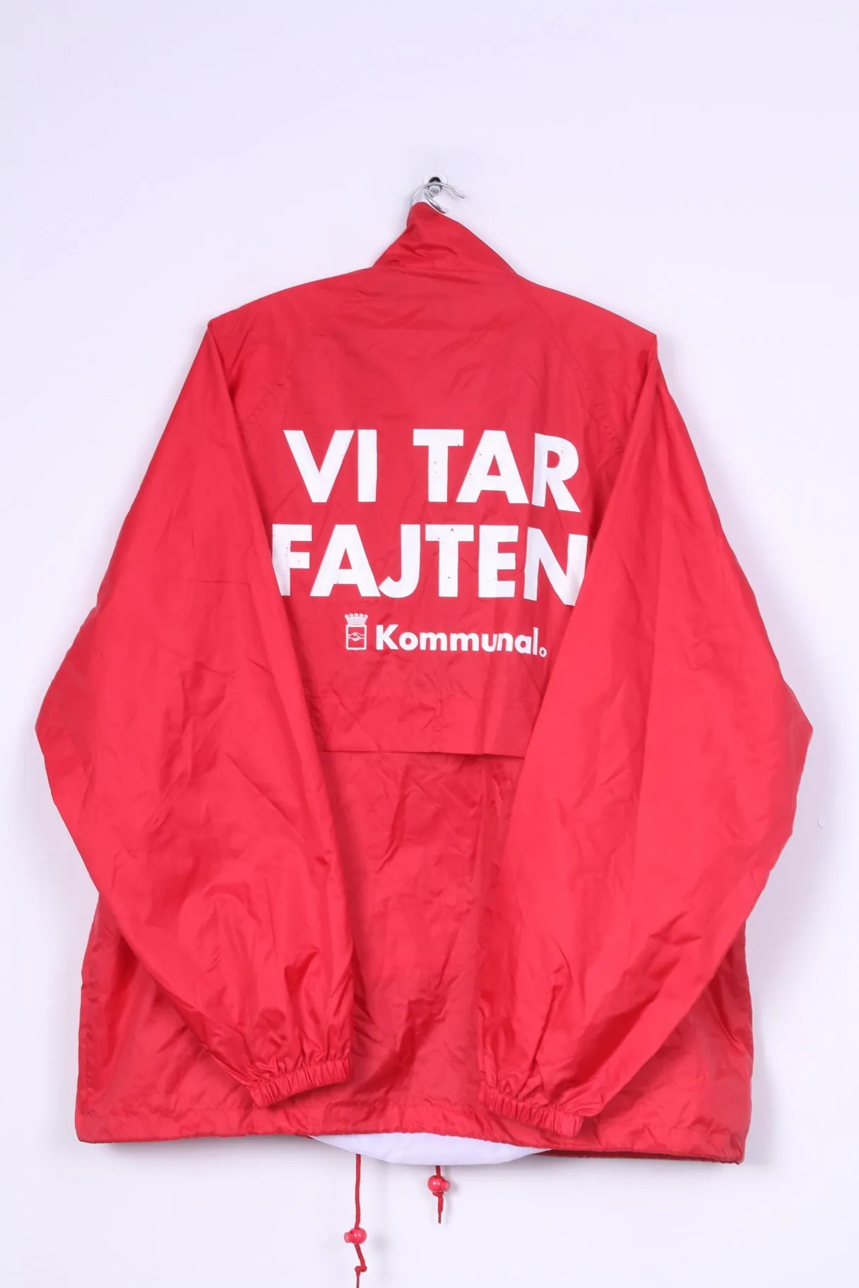 Jingham Kommunal Mens XL Jacket Full Zipper Red Nylon Waterproof