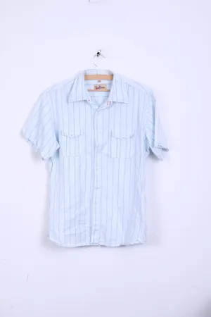 Joe Browns Mens M Casual Shirt Short Sleeve Cotton Striped