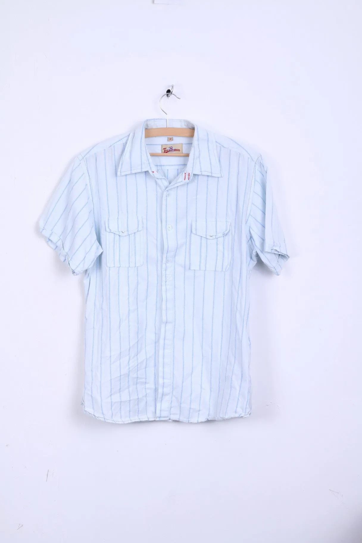 Joe Browns Mens M Casual Shirt Short Sleeve Cotton Striped
