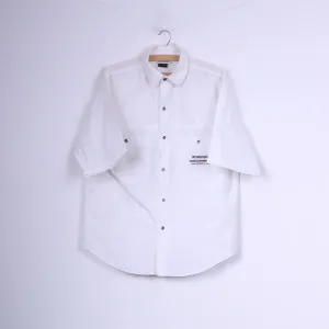 Jordache Jeanswear Mens S Casual Shirt White Short Sleeve Top Vintage