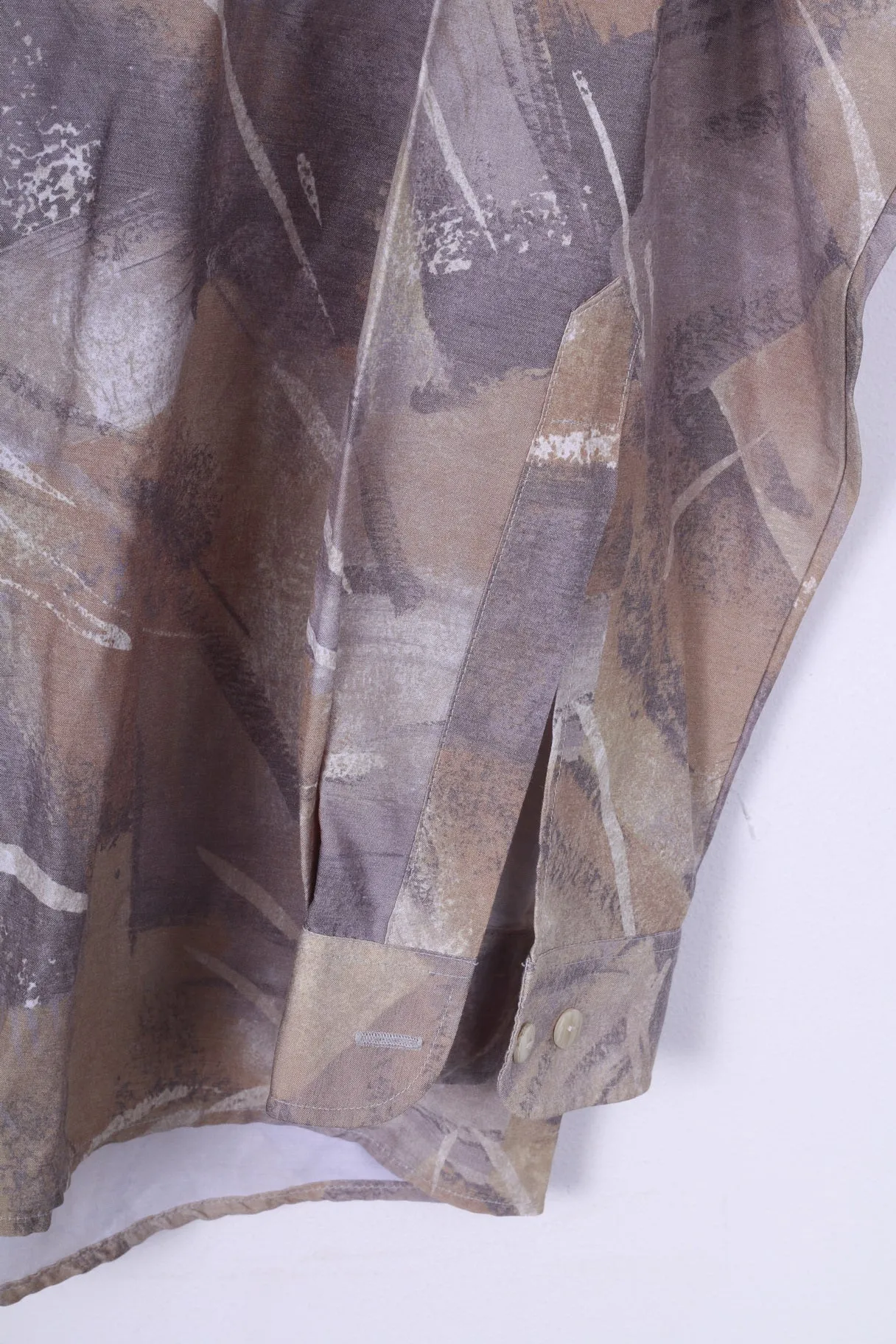 Jupiter Styled By Goldress Mens 43 XL 163/5 Casual Shirt Abstract Print Long Sleeve Green Vintage