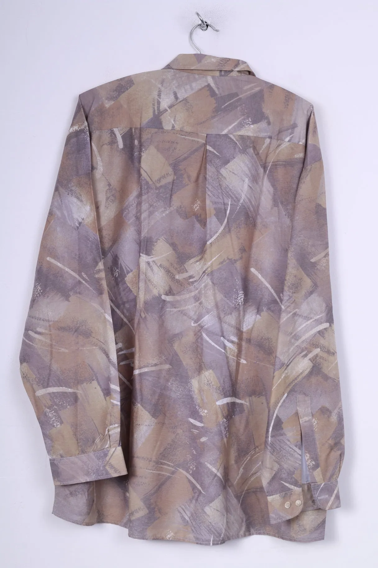 Jupiter Styled By Goldress Mens 43 XL 163/5 Casual Shirt Abstract Print Long Sleeve Green Vintage