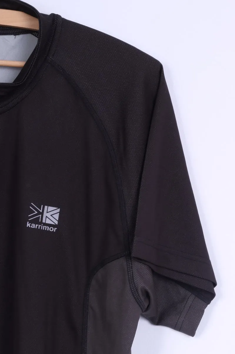 Karrimor Mens 3XL Shirt Black Run Zip Neck Stretch Top