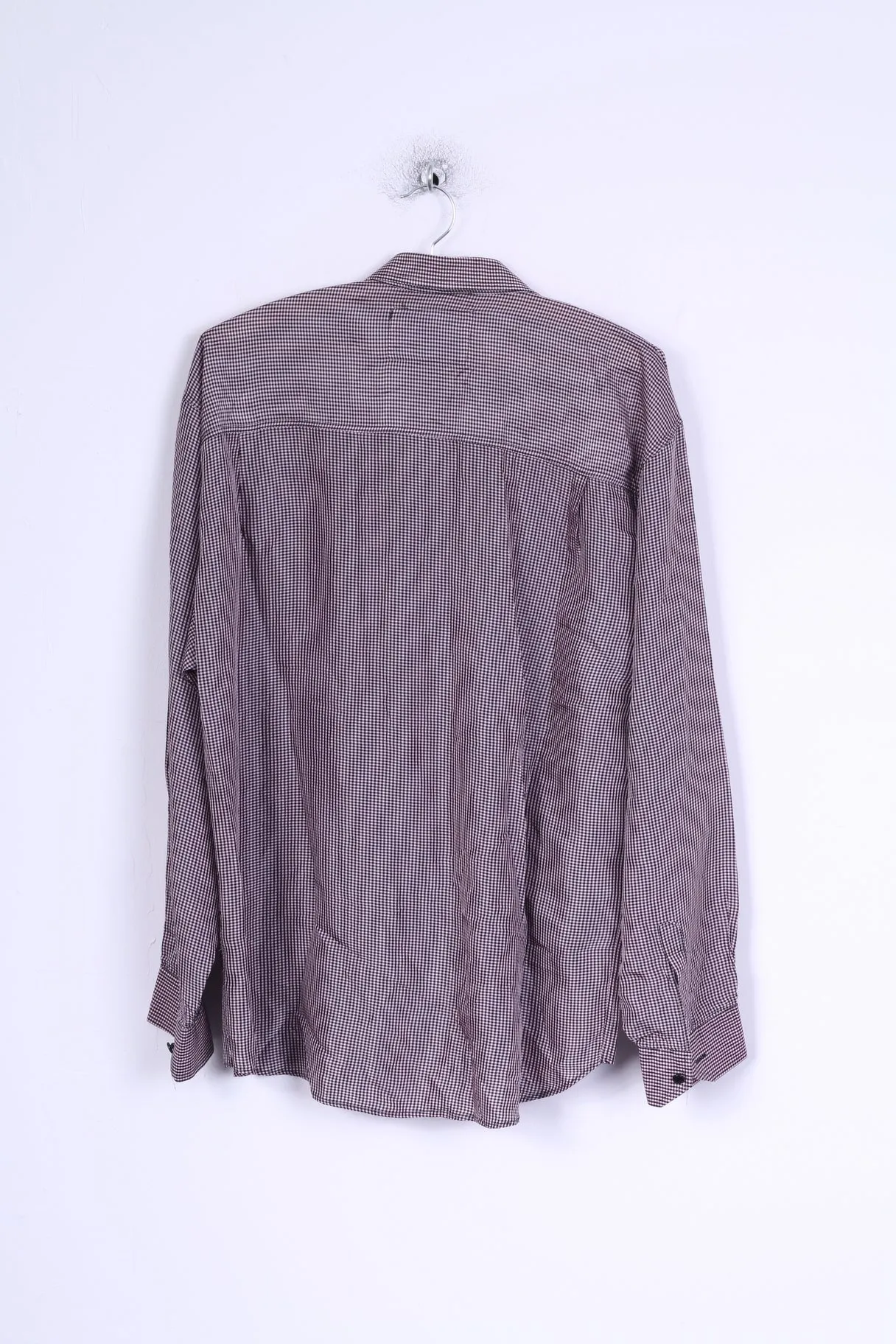 KAYAK Mens M Casual Shirt Purple Checkered Long Sleeve Modern