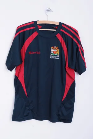 Kooga Manchester Mens L Shirt Short Sleeve Rugby Club Sport Blue