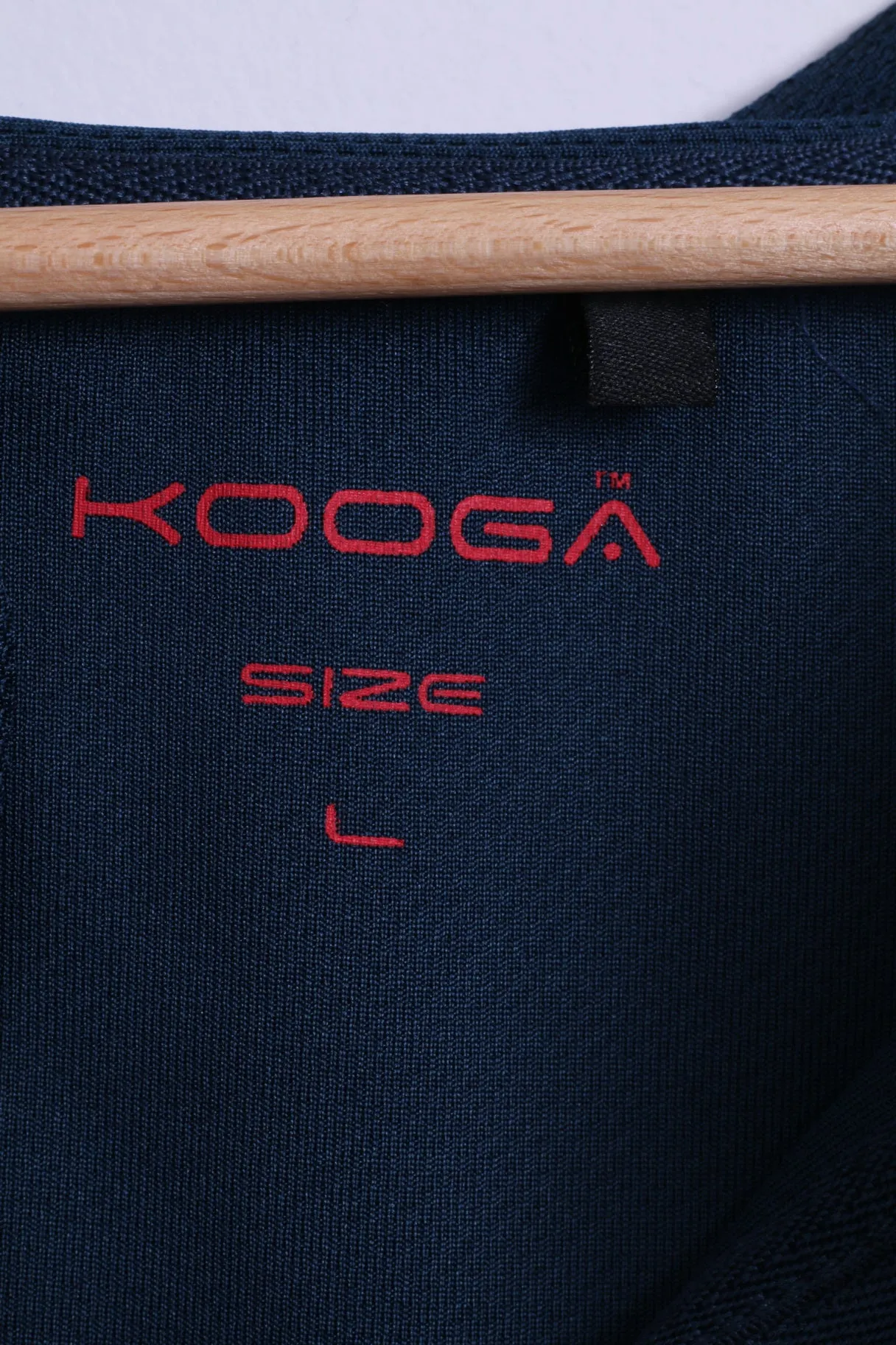KOOGA Mens L Shirt Navy Red Rugby Button Neck # 10 Old Gittonians Jersey Top