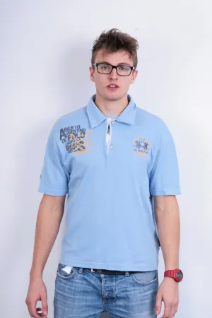 La Martina Men XL Polo Shirt Short Sleeve Blue Buenos Aires Cotton Argentina