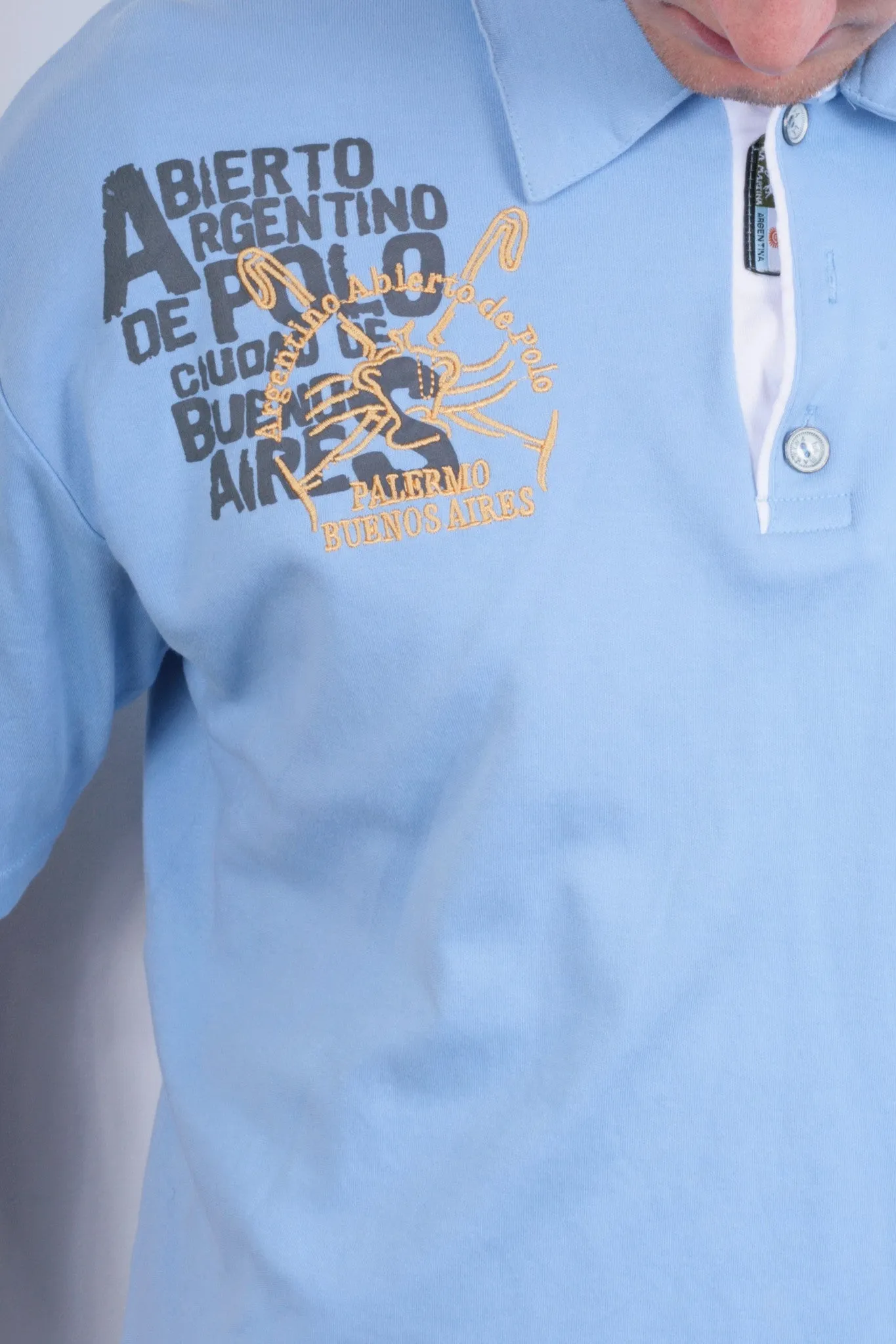 La Martina Men XL Polo Shirt Short Sleeve Blue Buenos Aires Cotton Argentina