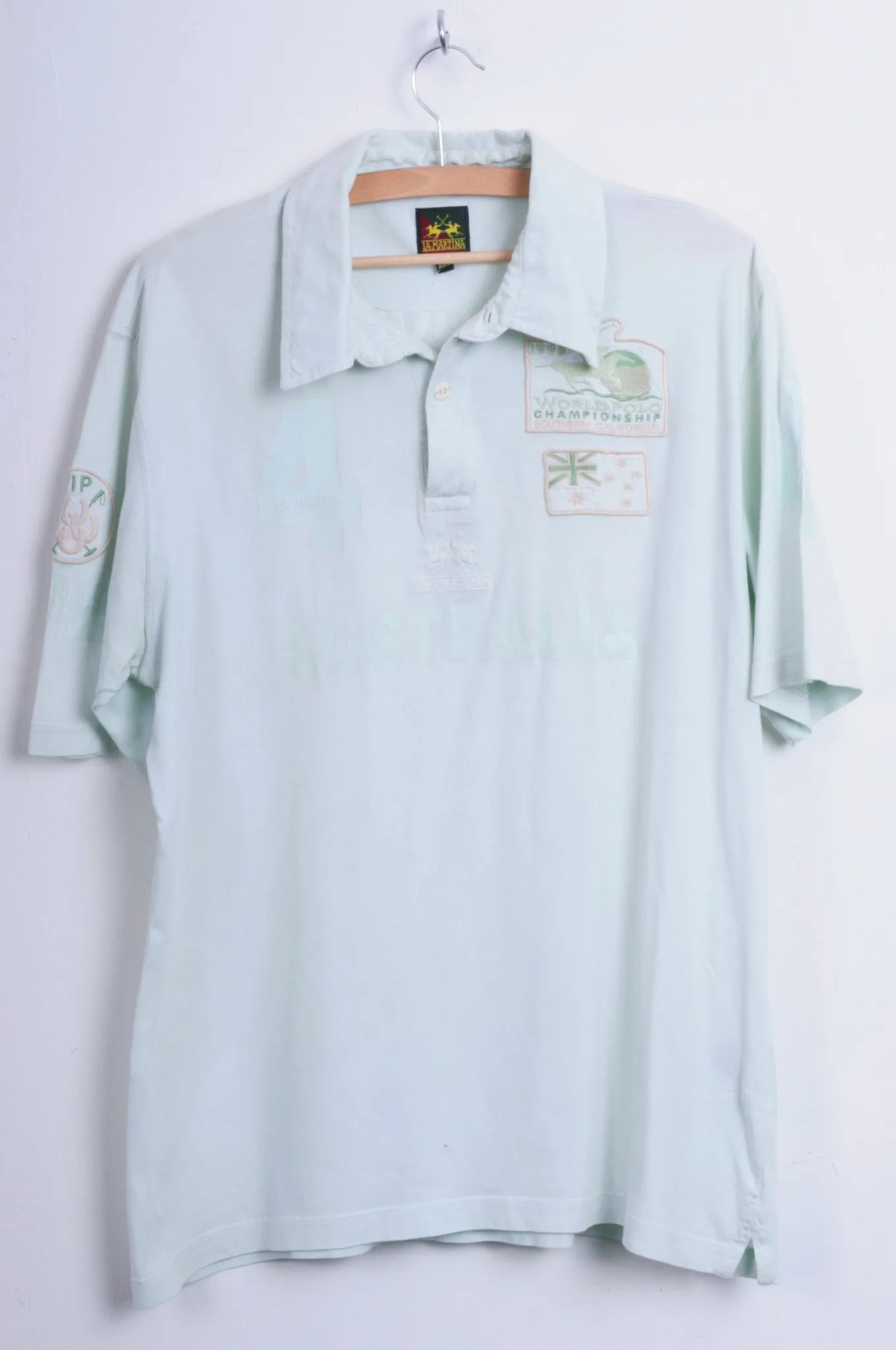 La Martina Mens 2XL Polo Shirt Australia Mint Cotton Top