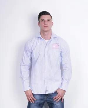 La Martina Mens L Casual Shirt Blue Cotton Buenos Aires Long Sleeve