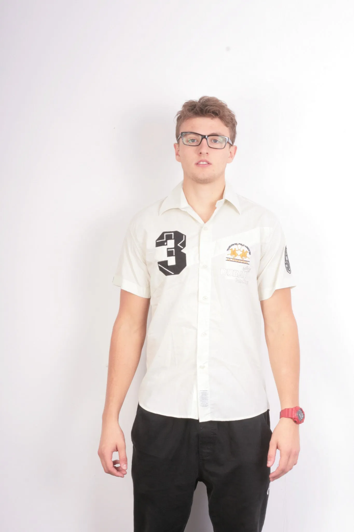 La Martina Mens L Casual Shirt Dubai Polo Short Sleeve Cotton