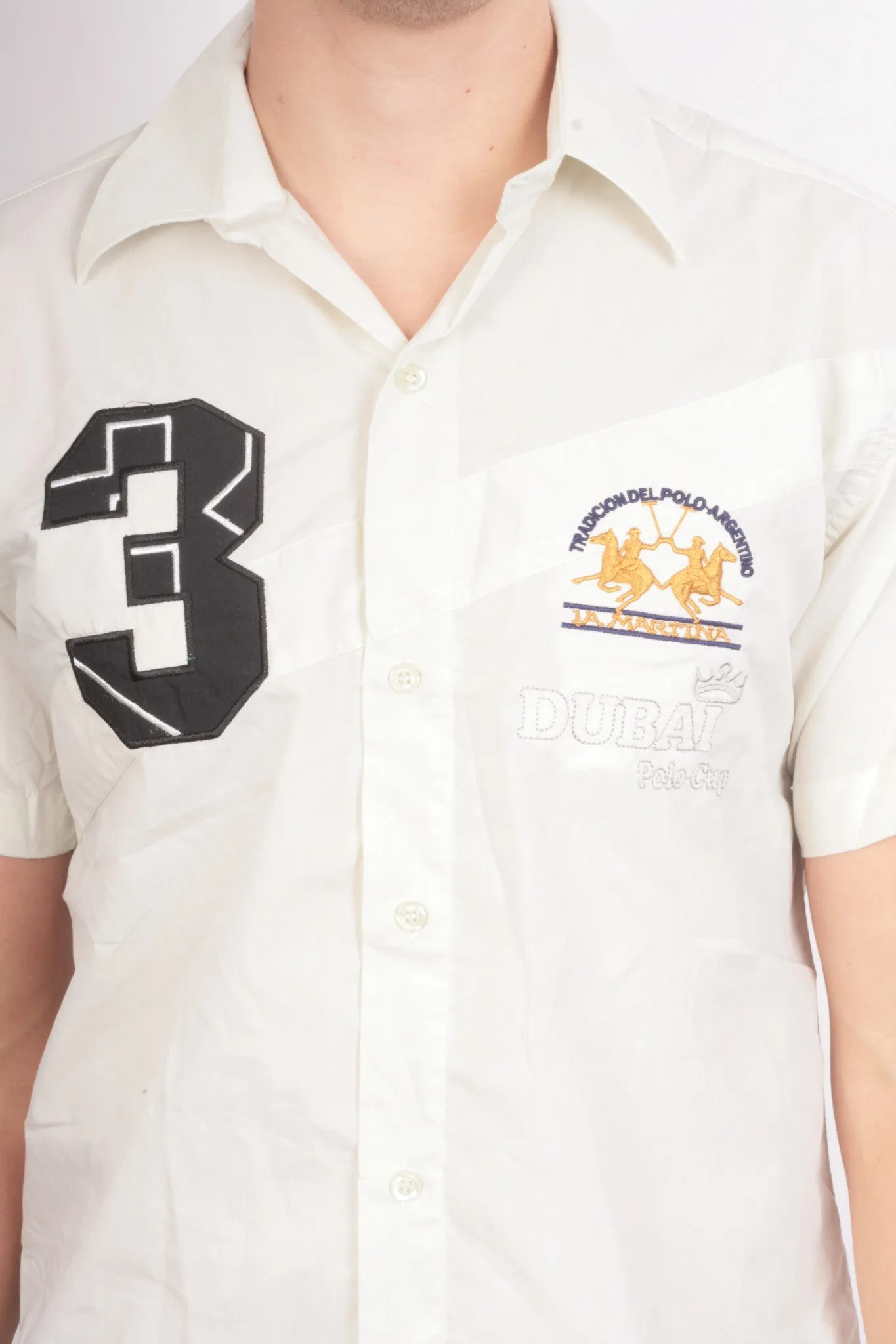 La Martina Mens L Casual Shirt Dubai Polo Short Sleeve Cotton