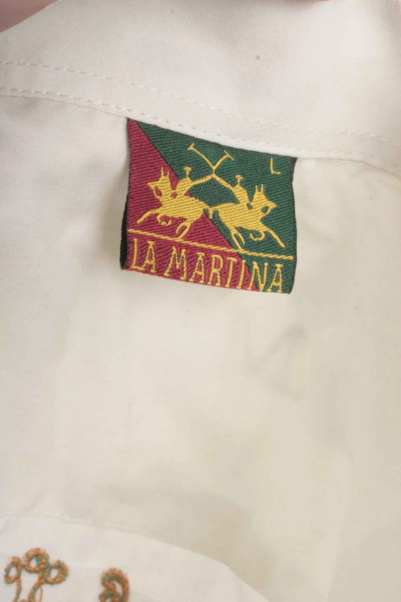 La Martina Mens L Casual Shirt Dubai Polo Short Sleeve Cotton