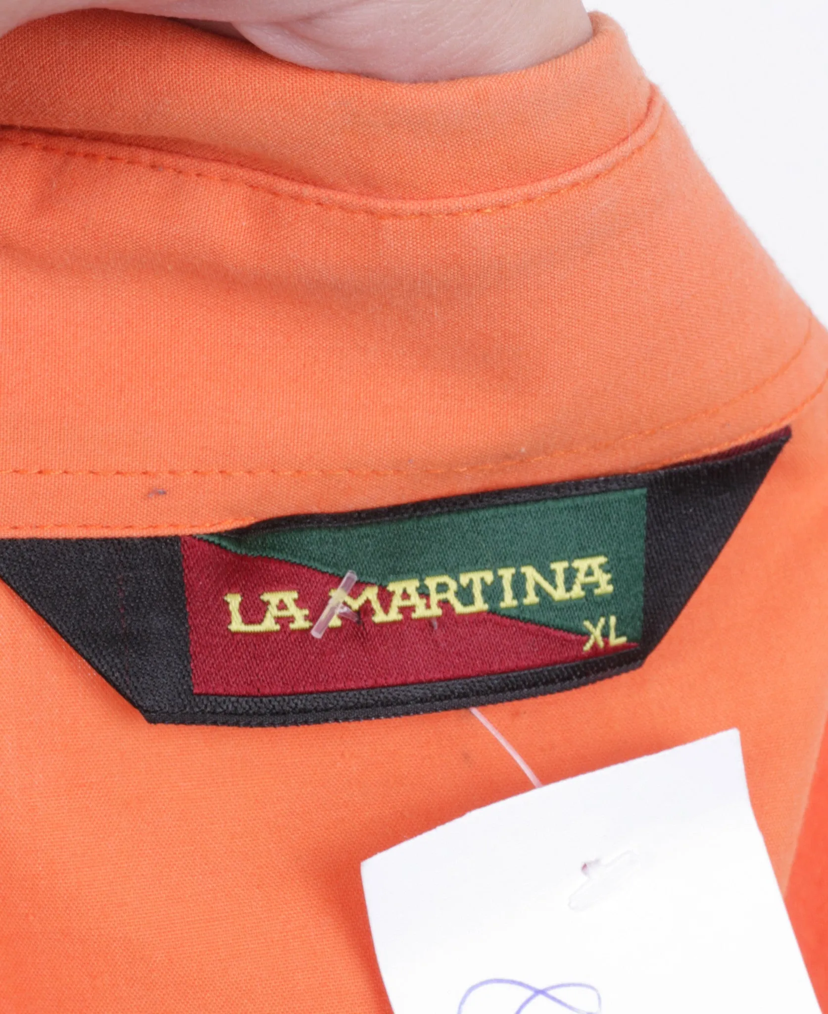 La Martina Mens XL Casual Shirt Long Sleeve Orange Argentino