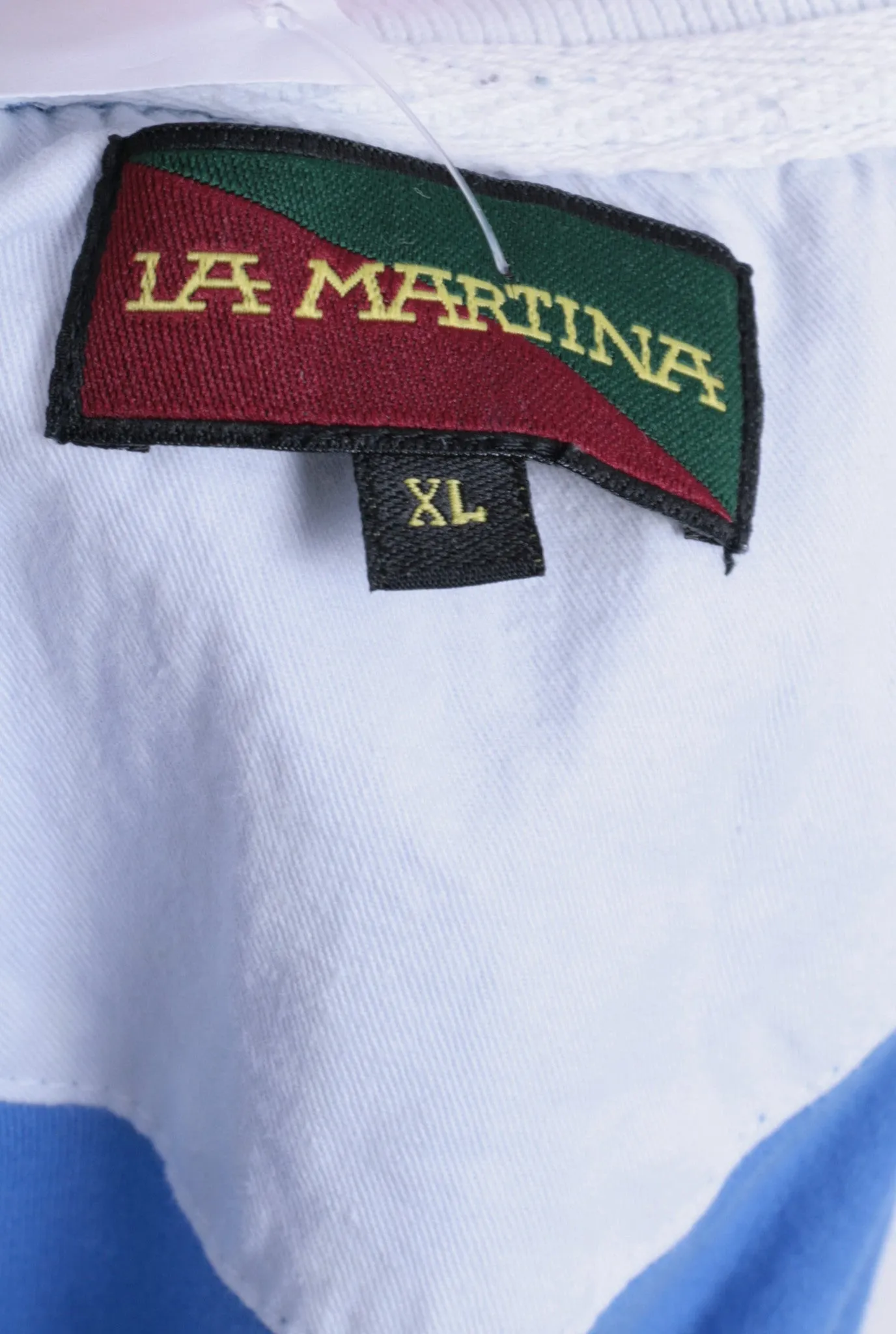 La Martina Mens XL Polo Shirt Blue Short Sleeve Cotton Summer