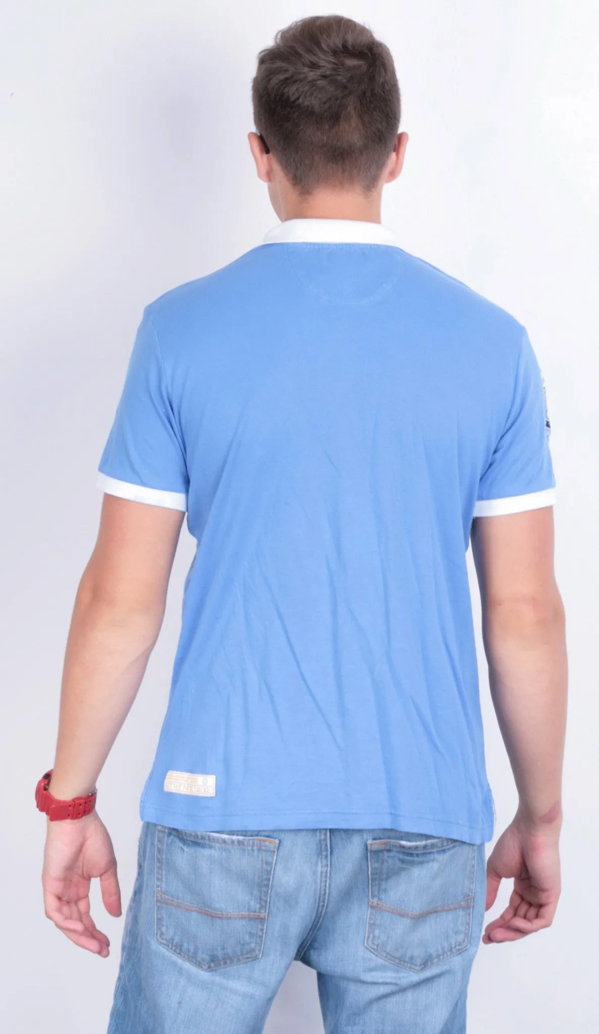 La Martina Mens XL Polo Shirt Blue Short Sleeve Cotton Summer