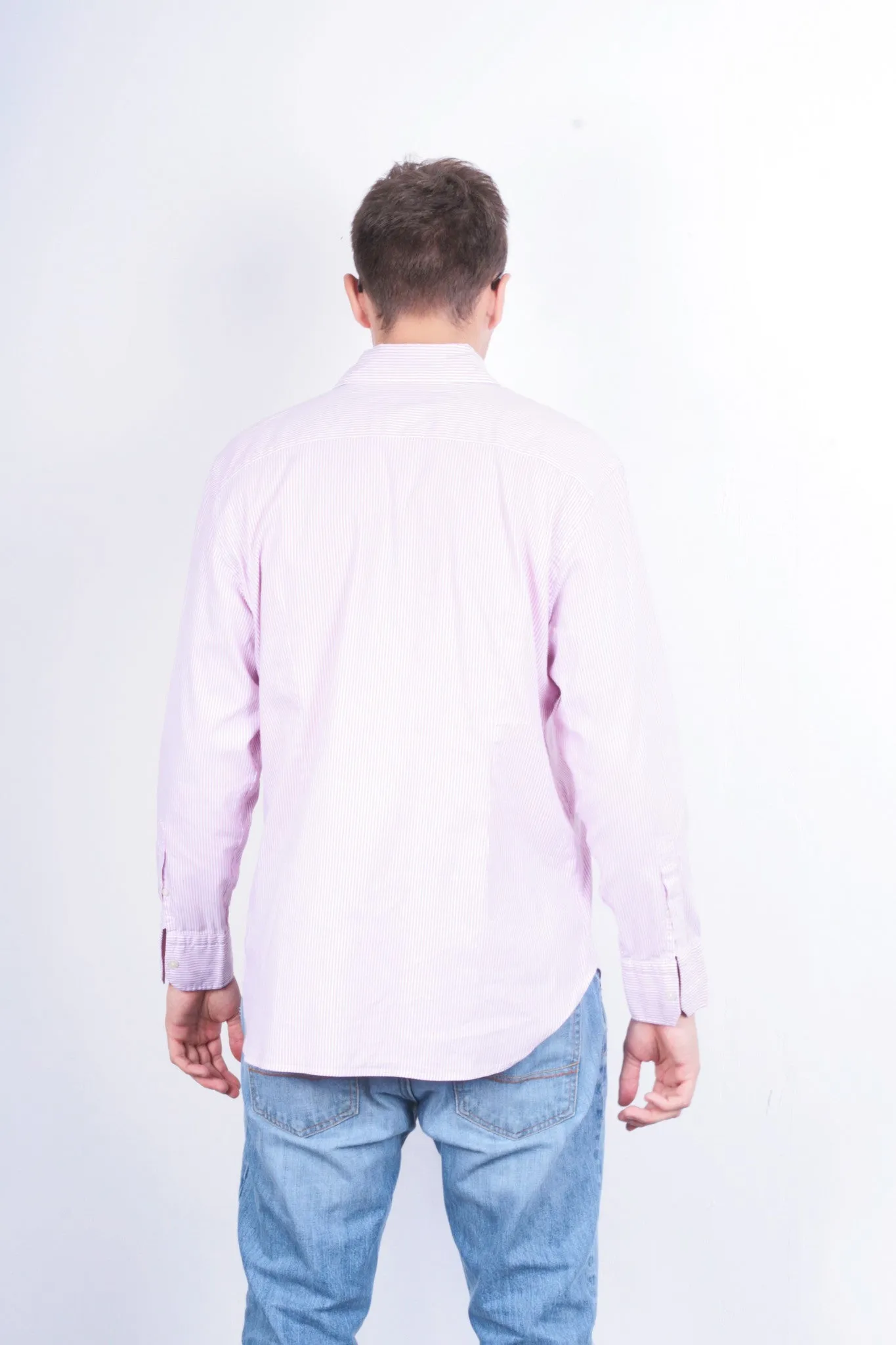 La Martina Mens XXL Casual Shirt Striped Pink Cotton Buenos Aires