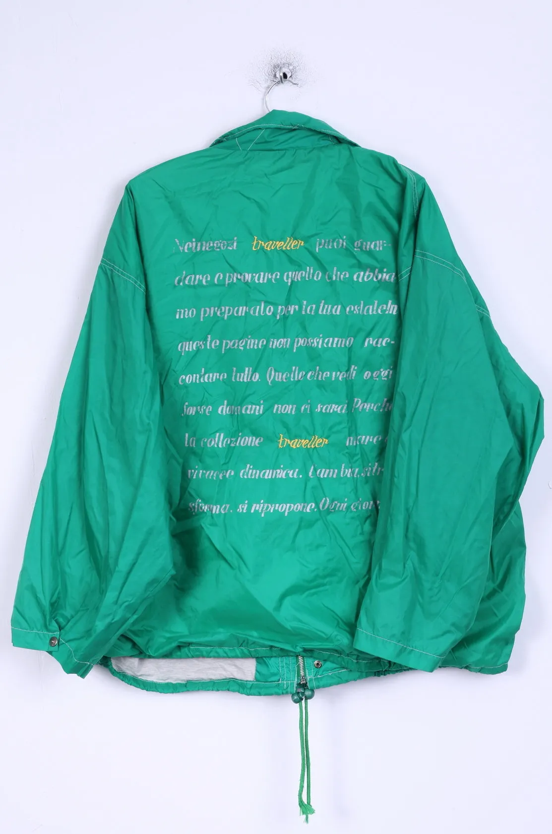 La region vertede chinois Mens XL Jacket Green Zippered Nylon Waterproof