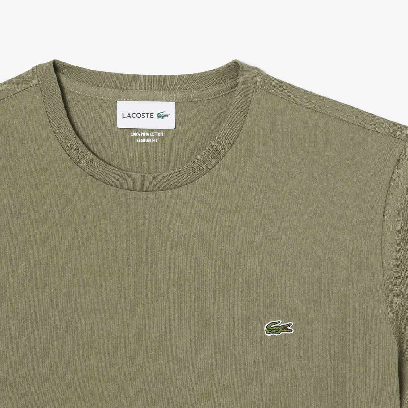 Lacoste Crew Neck Pima Cotton T-Shirt Khaki