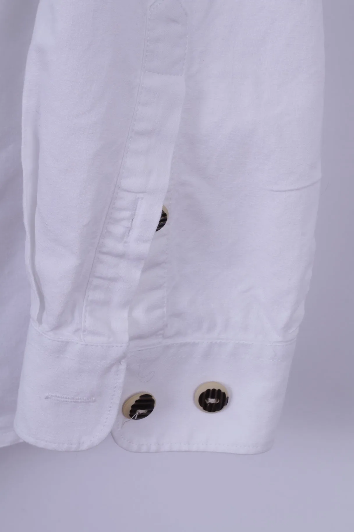 Landhaus by C&A Mens XL Casual Shirt White Cotton Naturally Detailed Tyrol Top