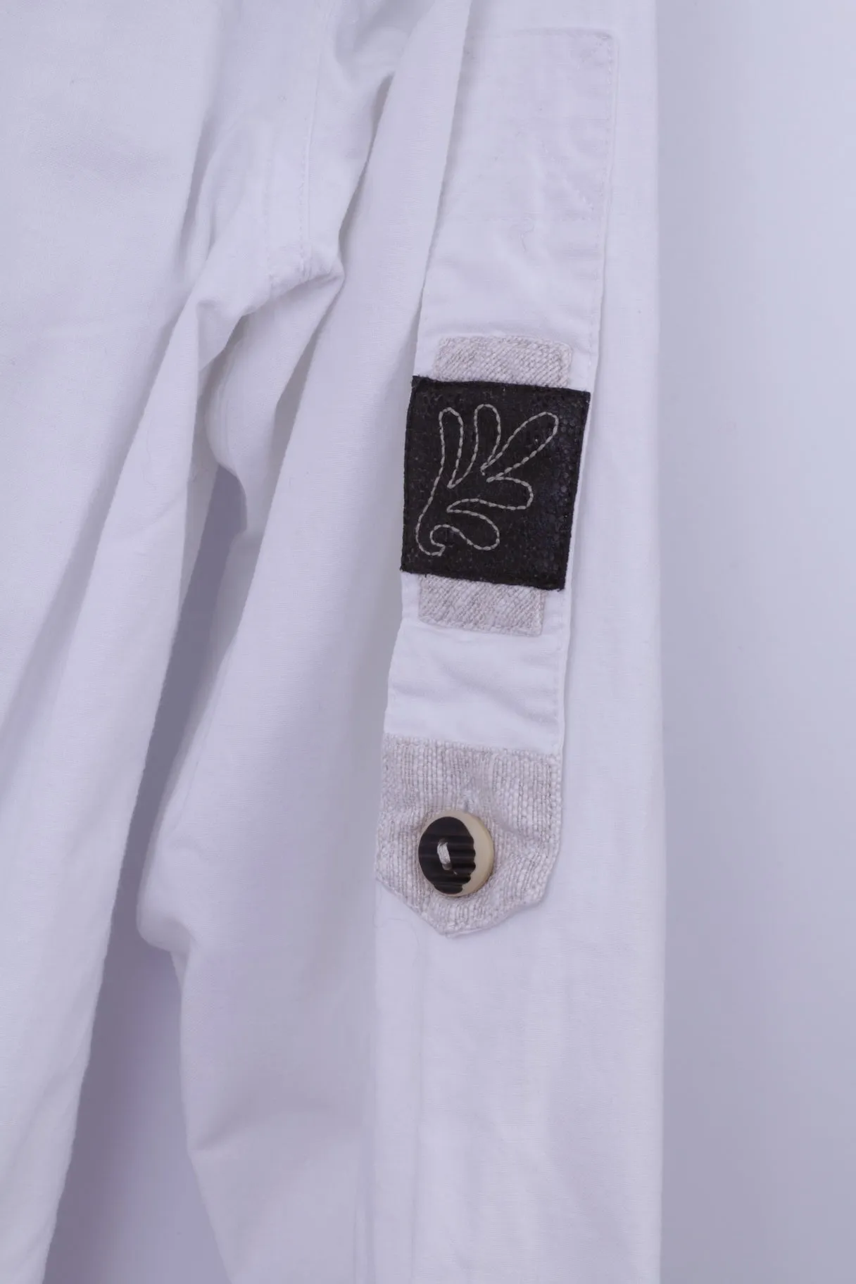 Landhaus by C&A Mens XL Casual Shirt White Cotton Naturally Detailed Tyrol Top